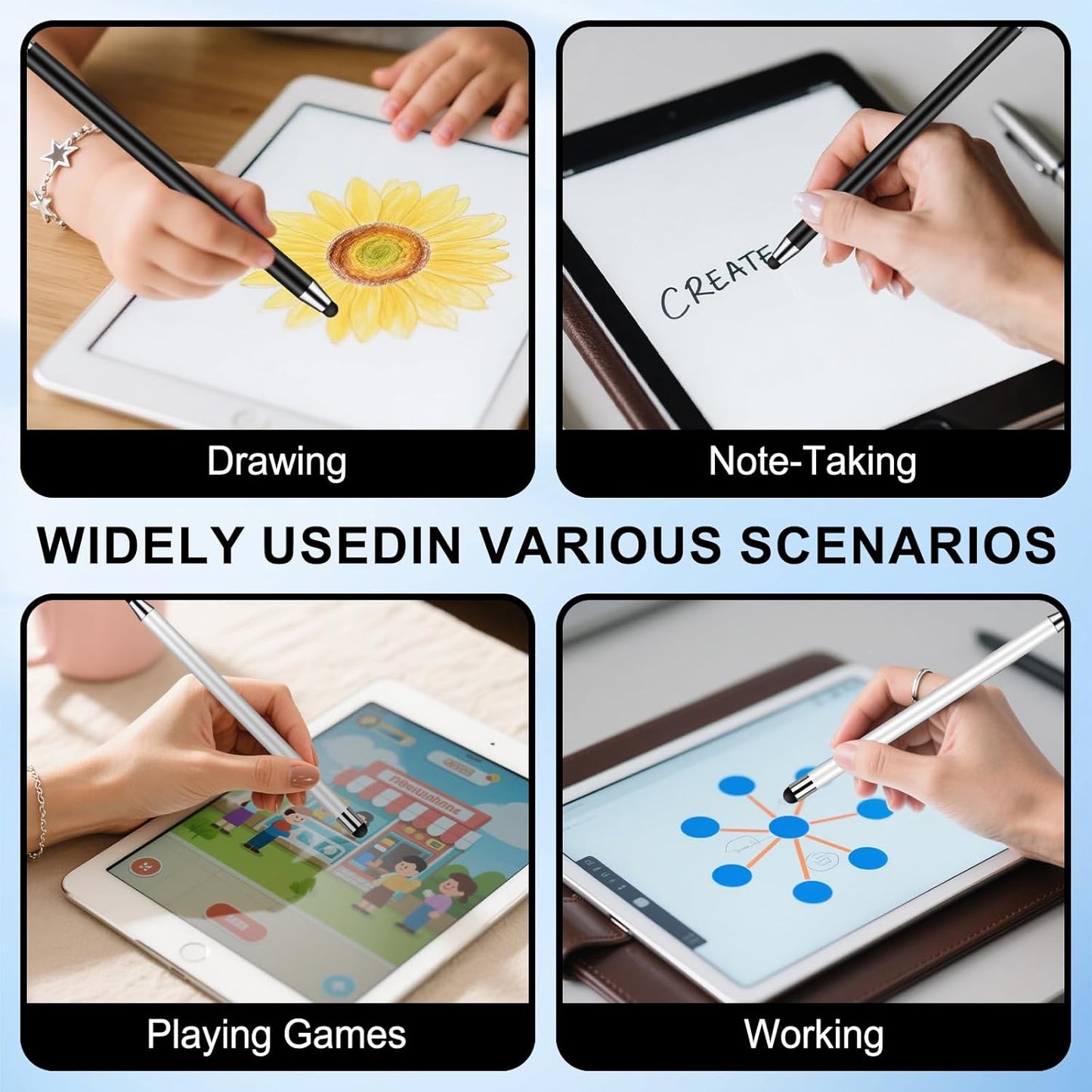 Stylus Pen [10 Pack] Universal Capacitive Touch Screen Pens for iPad/iPhone/Smartphones and Tablets,Compatible with All Capacitive Touch Screen(10 White)