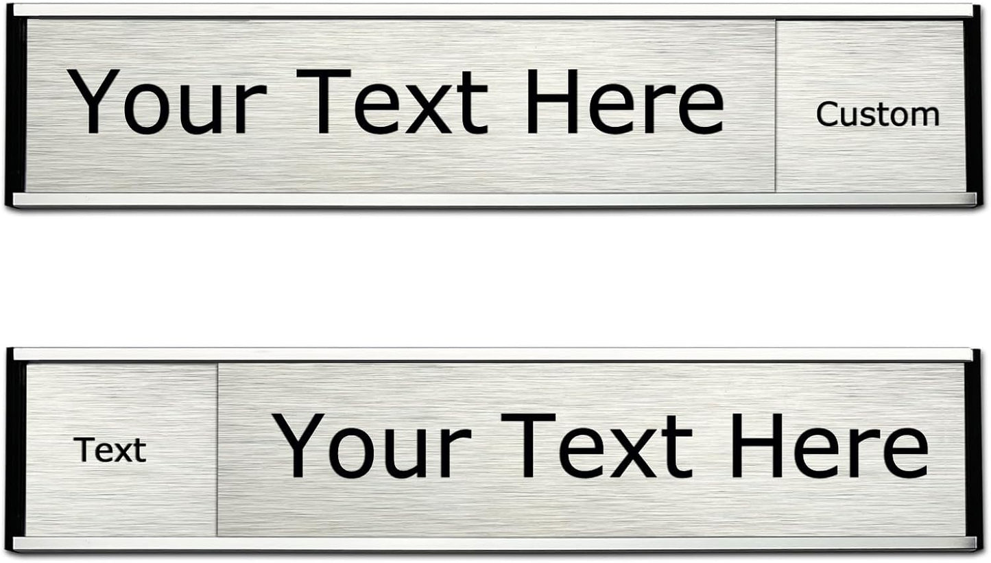 Custom Slider Sign for Door and Wall - 2 X 10 inch Custom Slider Sign for Home, Office, Hotels, Hospital, Conference Room, Slider Door sign with Aluminum Holder