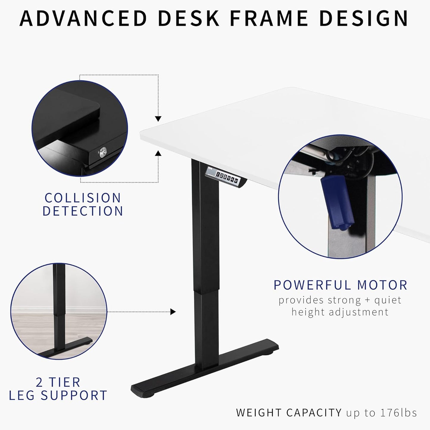 VIVO Large Electric 83 x 30 in Standing Desk, Memory Height Adjustment, 1B Series, White Top Black Frame, DESK-KIT-1B8W