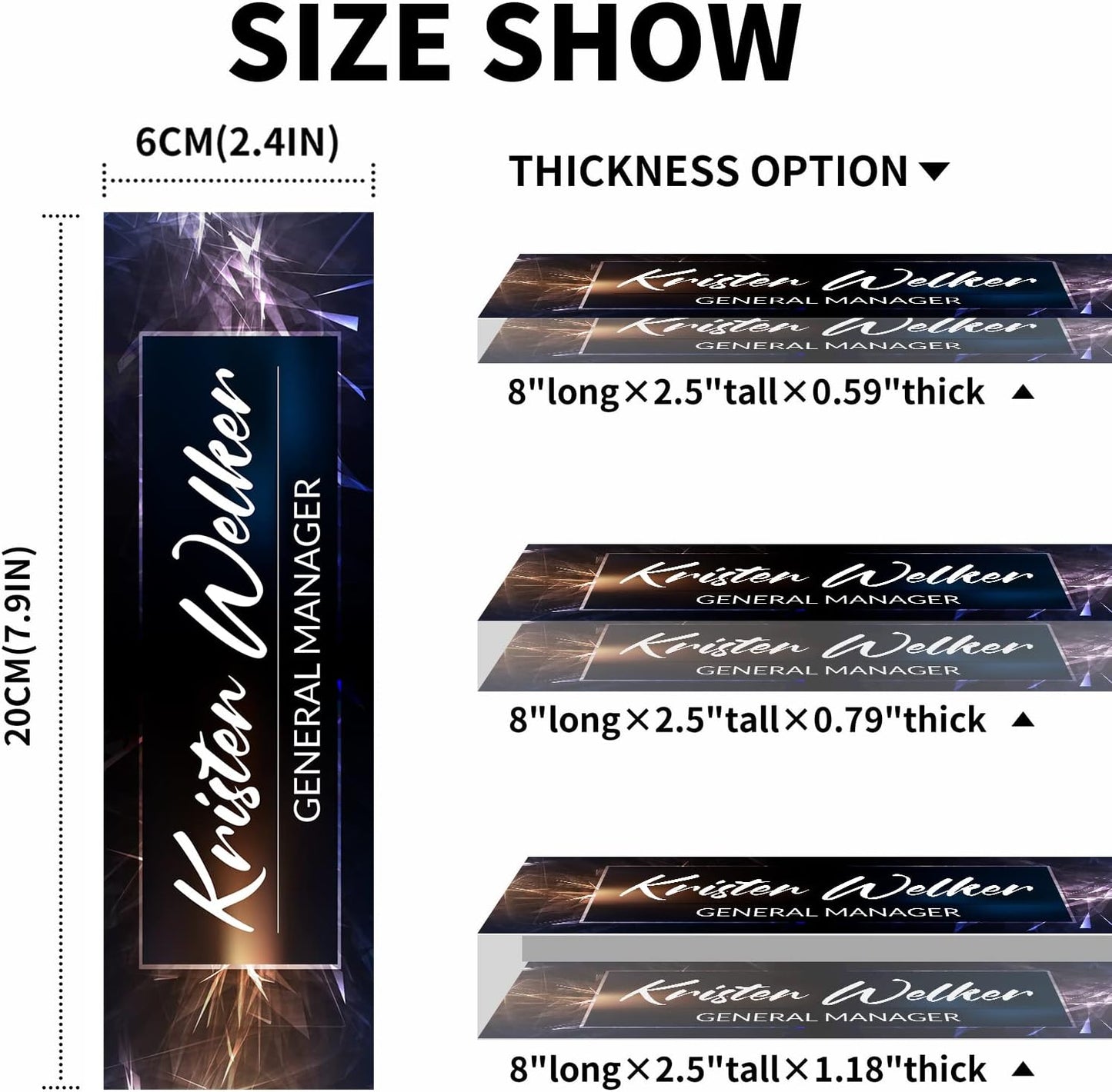 Office Desk Name Plate Personalized, Custom Name Plates for Desks, Name Plate Personalized for Office, Employee Appreciation Gifts (Sparkle)