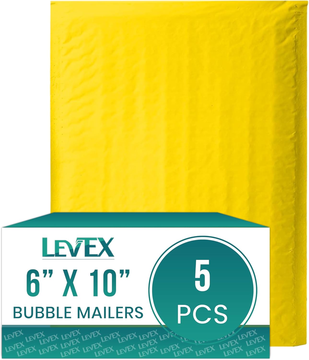 Levex - #0 6" x 10" [5 Pack] Yellow Poly Bubble Mailers, Padded Envelope Mailers, Packing Envelope & Mailing Bags for Shipping