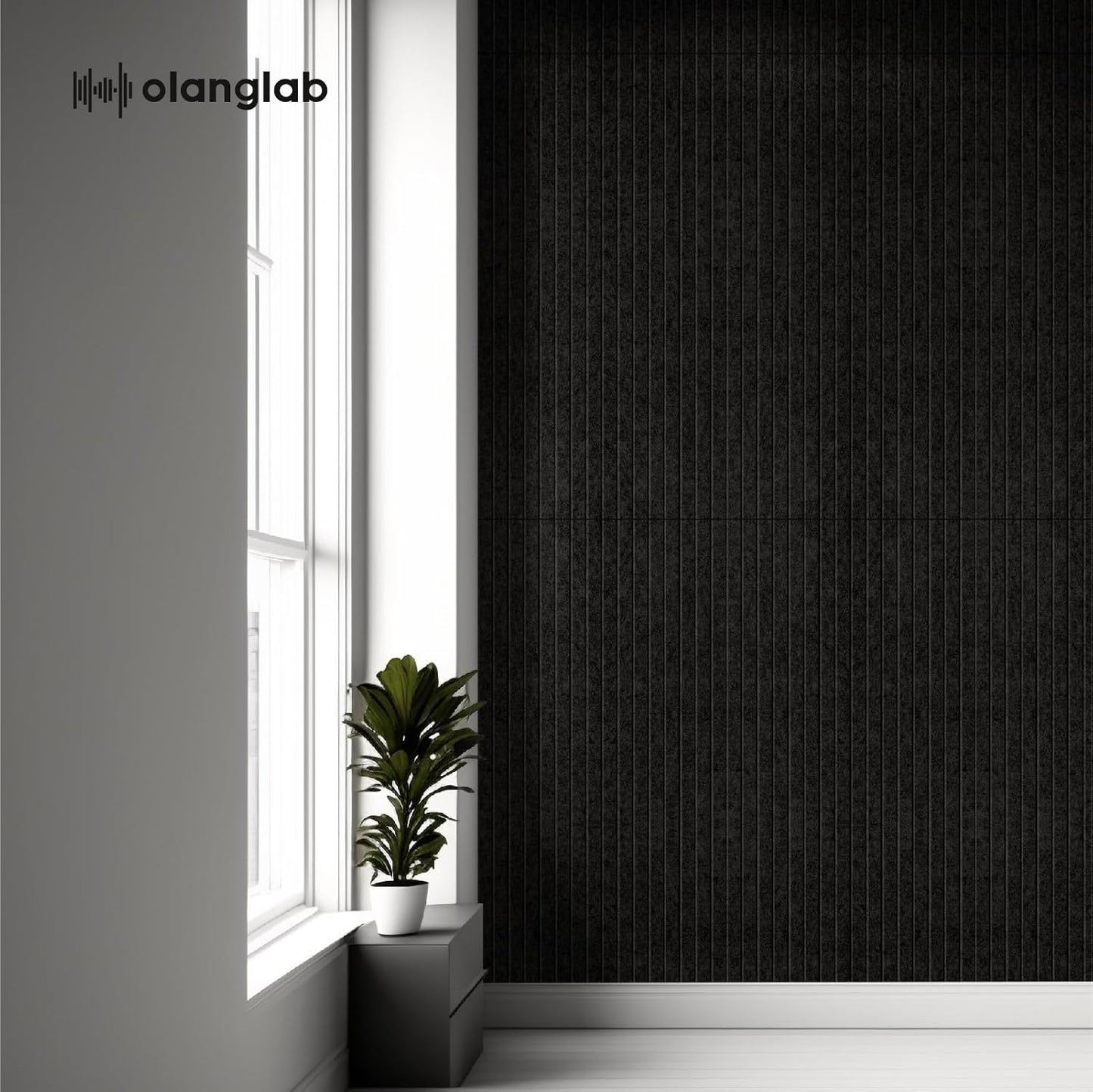 Olanglab Acoustic Wall Panels 10 Pack, 48 x 24 per Acoustic Panels Sound Absorbing, Decorative Sound Panels for Home Studio and Office, Black