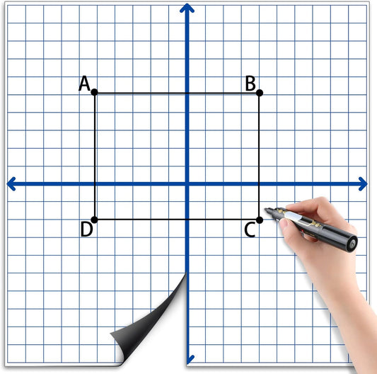Teling 24 Pieces Jumbo Magnetic Xy Coordinate Dry Erase Grid 26 x 26 Inches, Magnet Graph Whiteboard for Classrooms, Teaching, Learning Tools