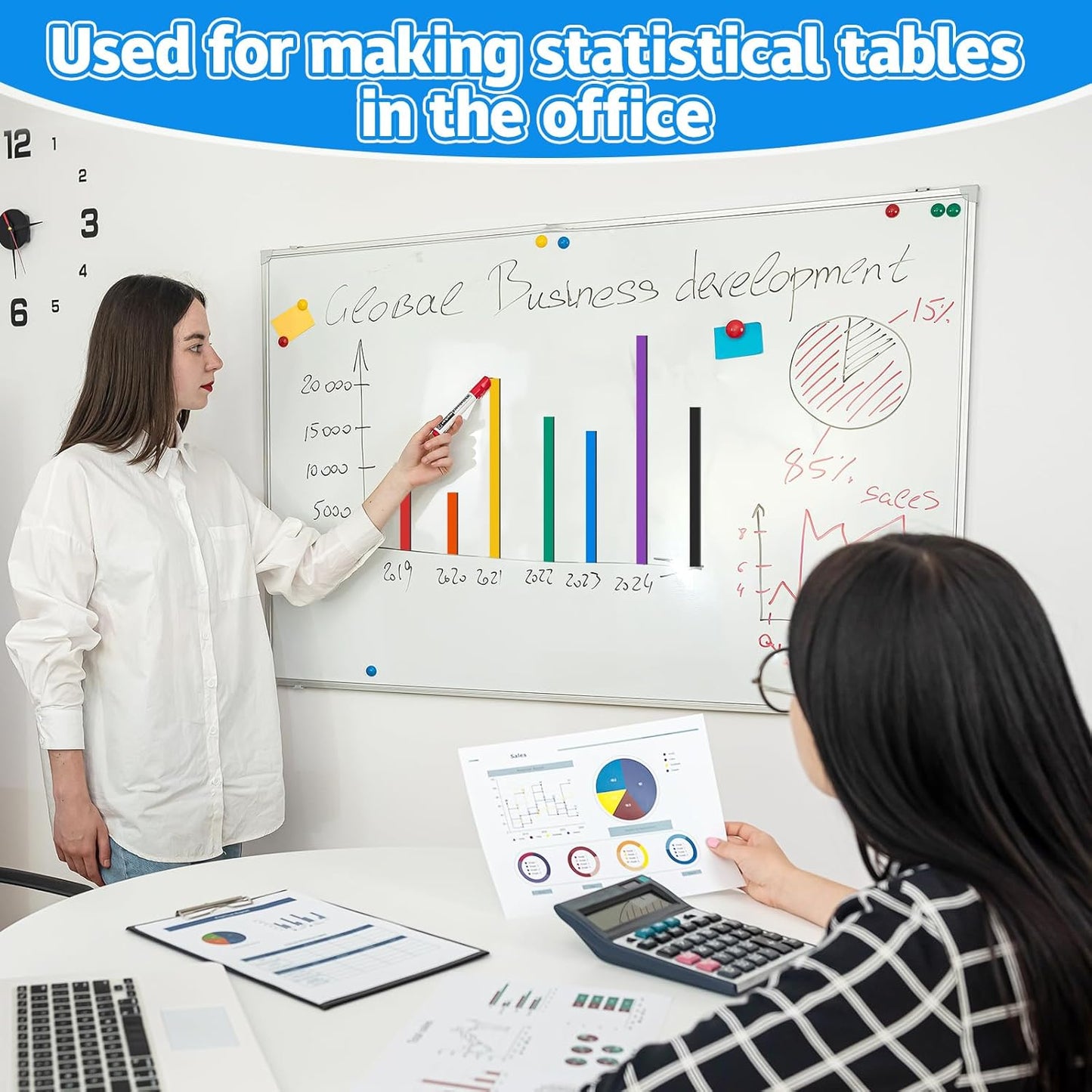 12 Rolls Magnetic Tape Roll Thin Strips, 1/4 Inch x 33 Feet Magnetic Board Dividers Whiteboard Graphic Decorative Tape Marking Line for Classroom Office Art Accessories