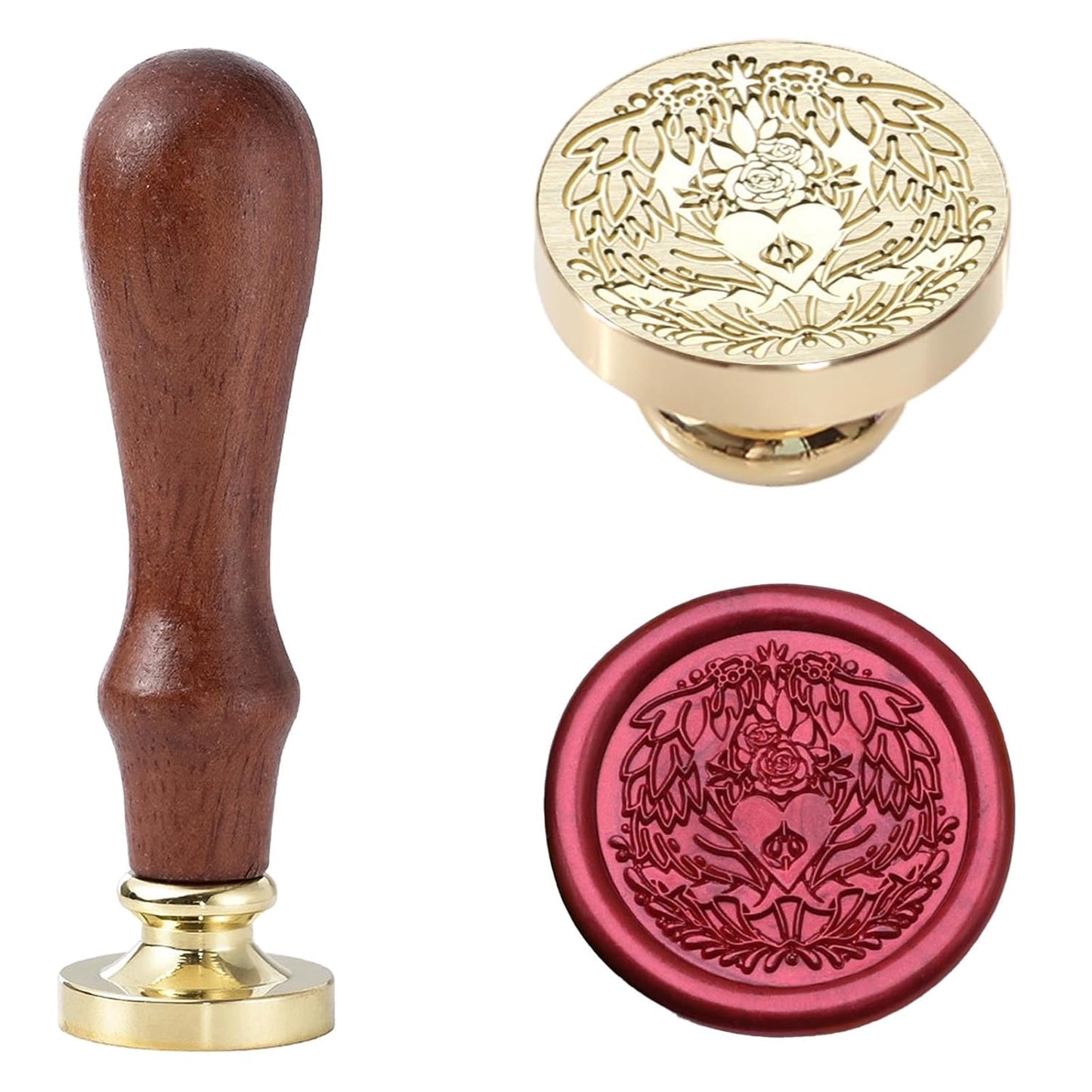 Wax Seal Stamp - Venus Goddess Sealing Stamp, 1.18 inch/30mm Brass Rose Heart Sealed Stamp for Wedding Invitations, Valentine's Day Gifts, Envelope Seals
