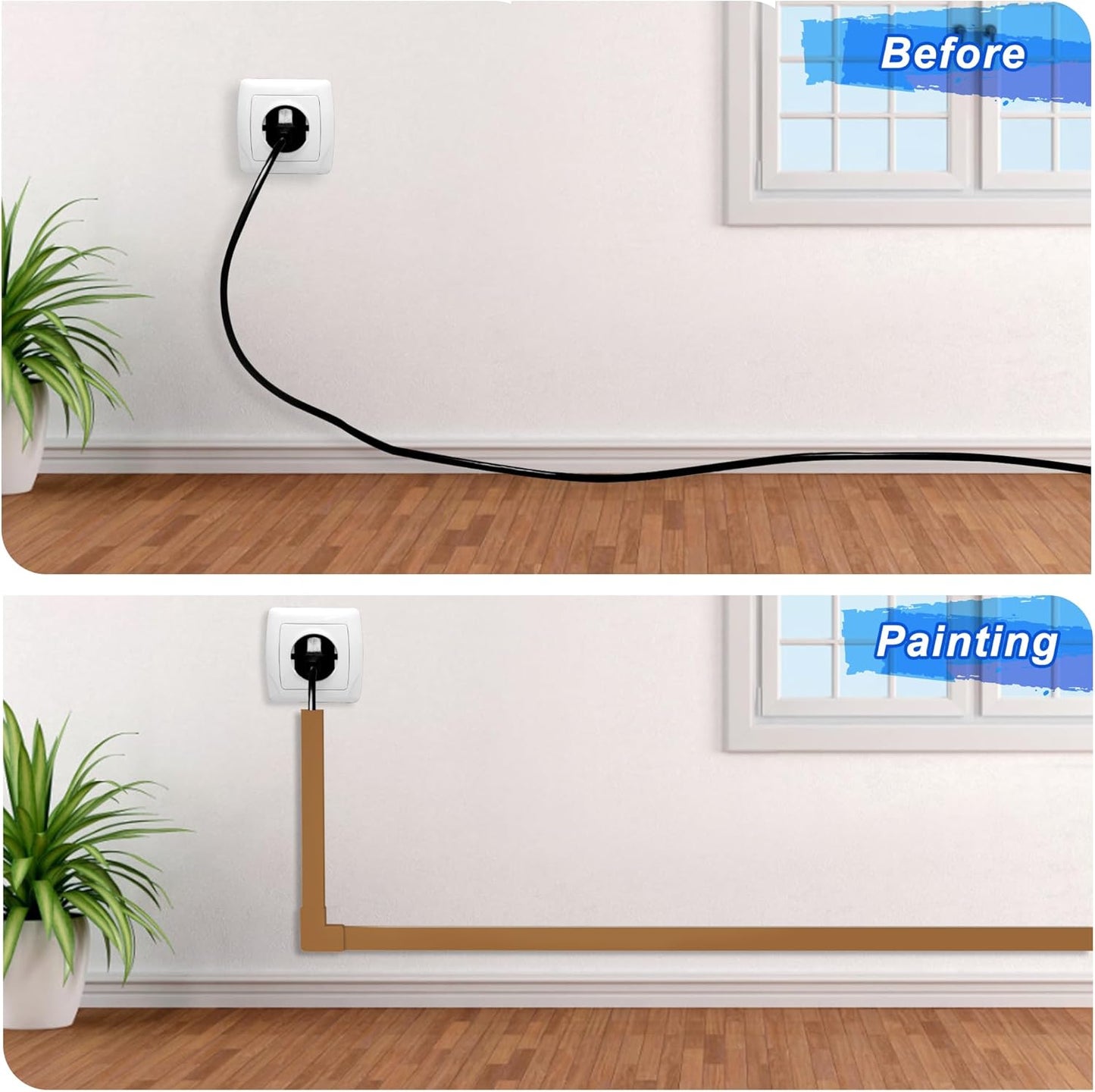 Wire Covers for Cords Kit-392.5in Wire Hiders for TV on Wall, Cord Cover Wall, Cord Hider Wall Mounted TV, TV Cable Hider Wall Kit for Wire Cover, Cord Concealer, 25 x L15.7 W 0.95H 0.55in, Brown