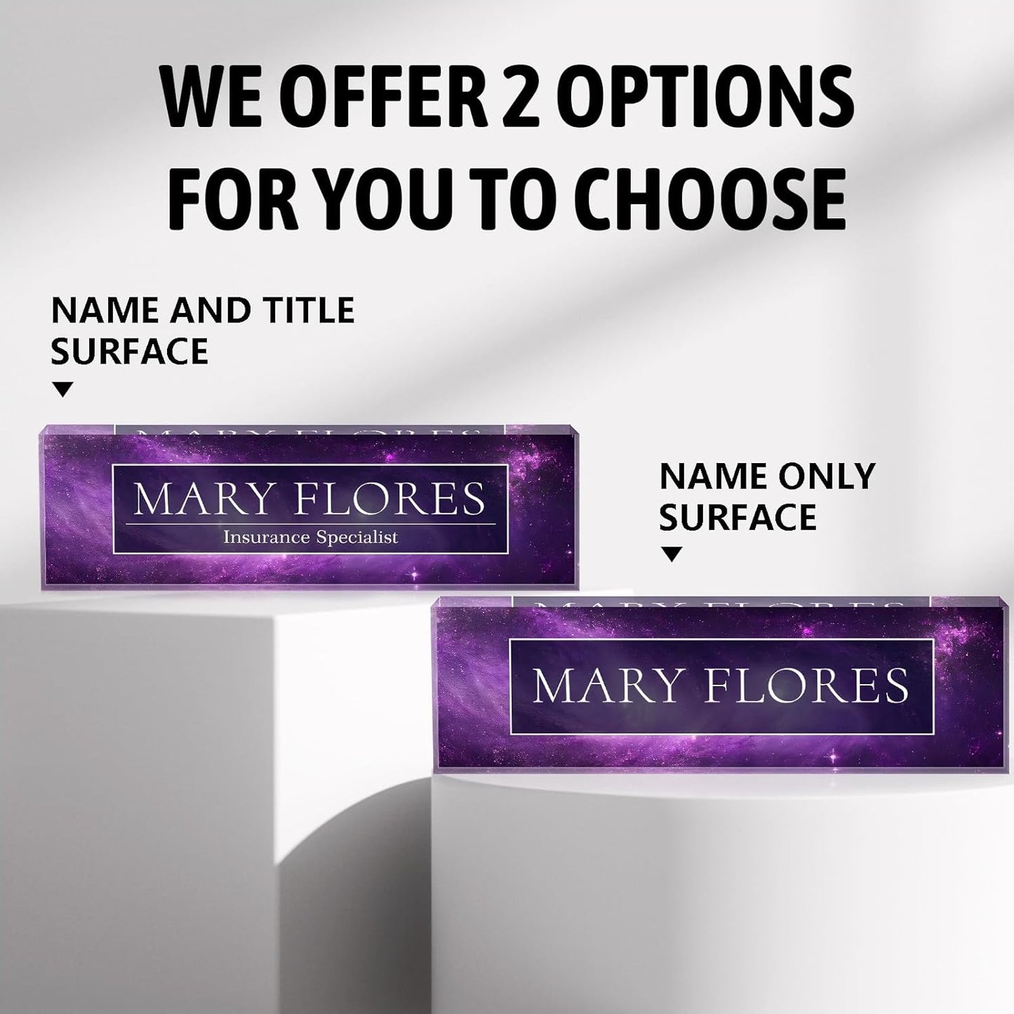 Custom Name Plate for Desk, Desk Name Plate Personalized Acrylic Office Desk Decor for Women and Men, Employee Appreciation Gifts Office Gifts for Boss, Manager, Teacher, Nurse