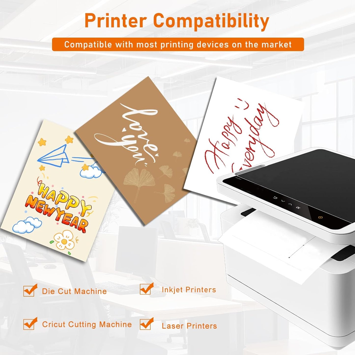 100 Sheets Brown Cardstock 8.5 x 11 Printer Paper, 92lb Heavyweight Paper Card Stock for Greeting Cards, Wrapper, Thank You Cards, Wedding Invitations, DIY Card Making, Office