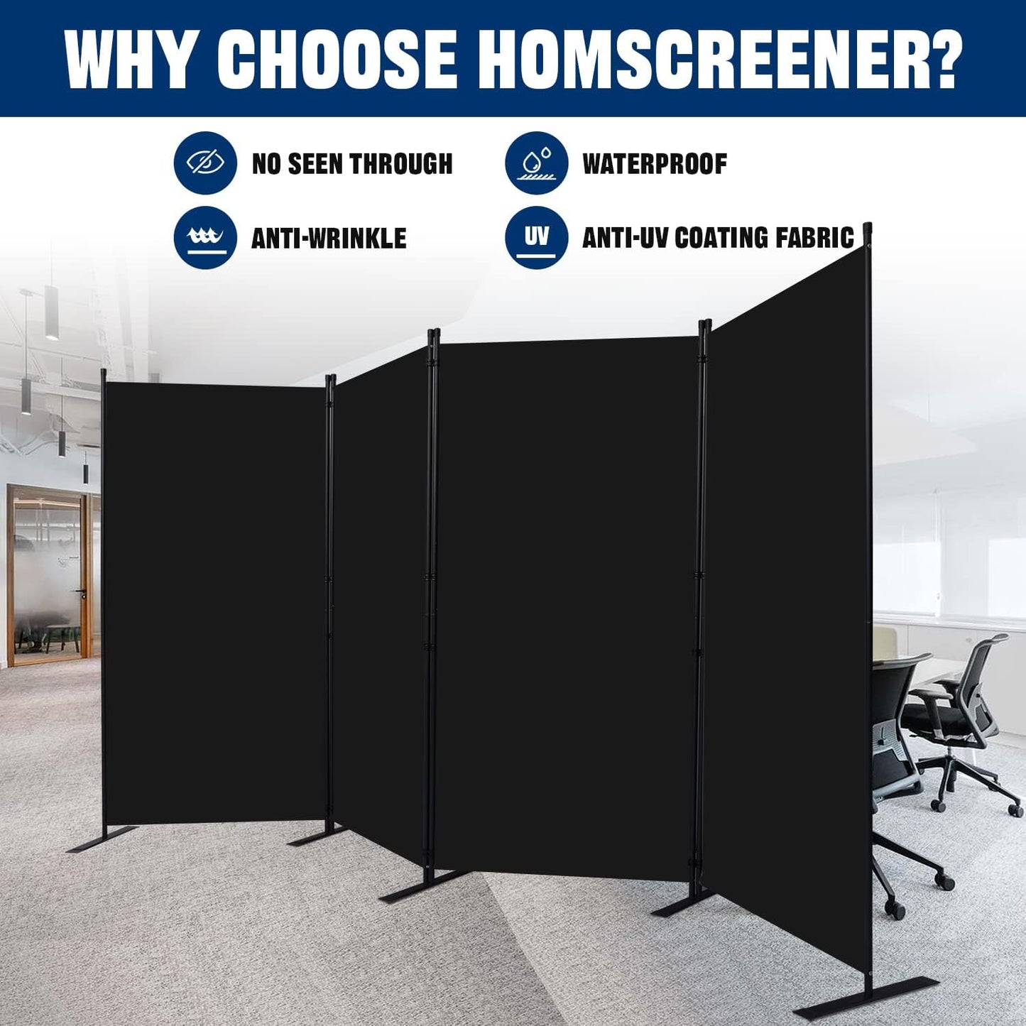 Room Divider 6FT Portable Room Dividers and Folding Privacy Screens, 136'' W Fabric Divider for Room Separation, 4 Panel Partition Room Dividers Freestanding Wall Divider Screen for Dorm Studio Office