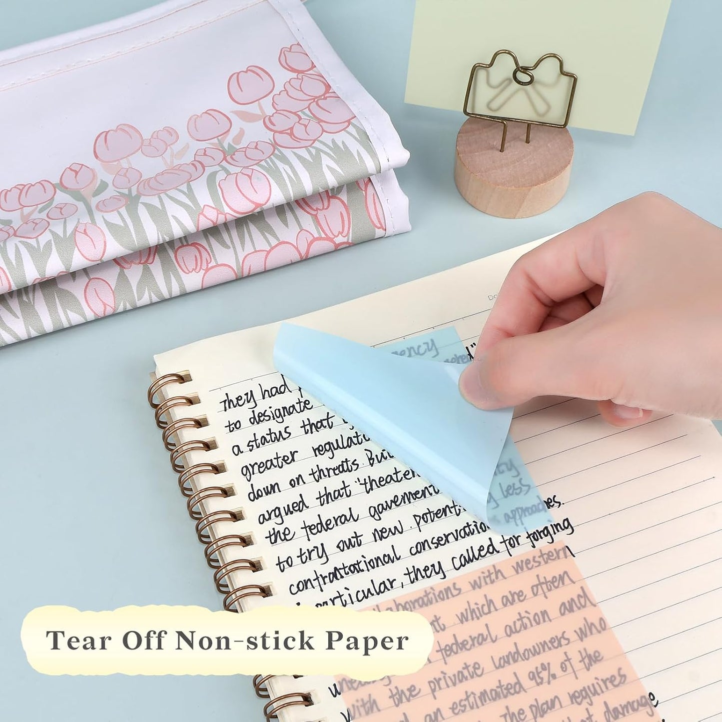 Temiary 500 Sheets Transparent Macaron Sticky Notes 3 x 3 inch, Clear Sticky Note Waterproof See Through Memo Pad, Translucent Writable Index Book Tabs for Annotating Supplies Office & School