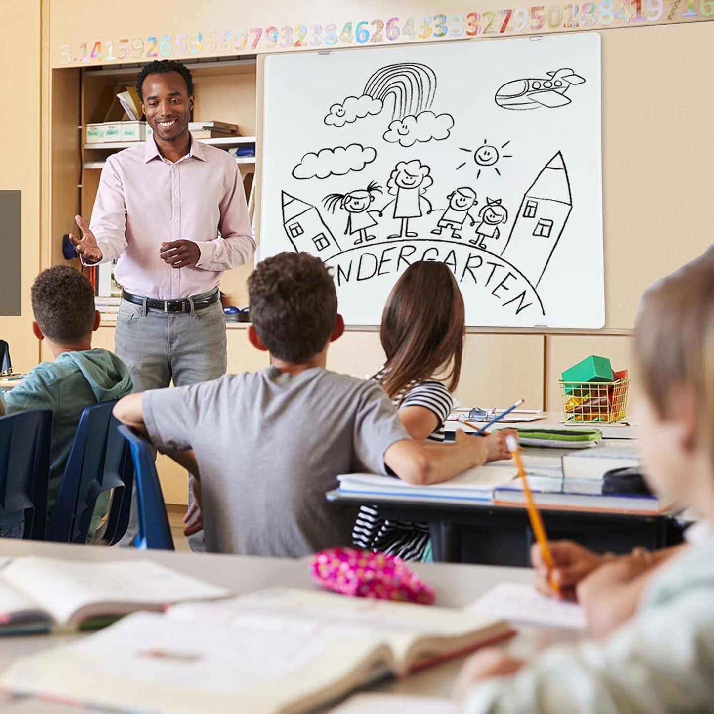 Wall-Mounted Magnetic Tempered Glass White Board Frameless Dry Erase Board Wall Mounted Ideal for Office Classroom School Kitchen and Home，Durable Whiteboard Frameless (24''X18'')