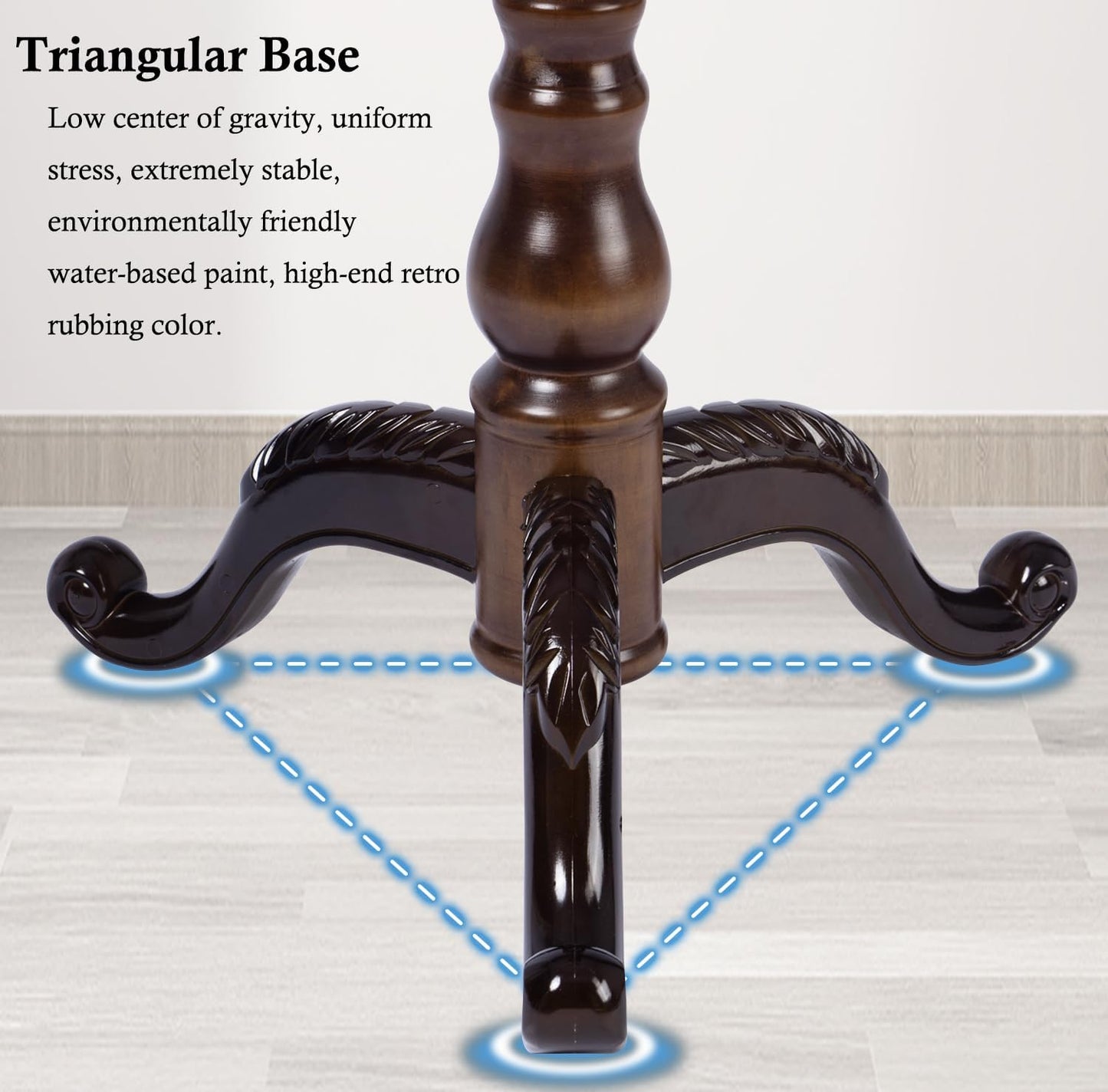 Coat Rack Stand, Solid Wooden Coat Tree with 11 Hooks, Heavy Duty Coat Rack Freestanding with Sturdy Round Base, Natural Birch Wood Coat Hanger Stand for Entryway Bedroom (brown Triangle)