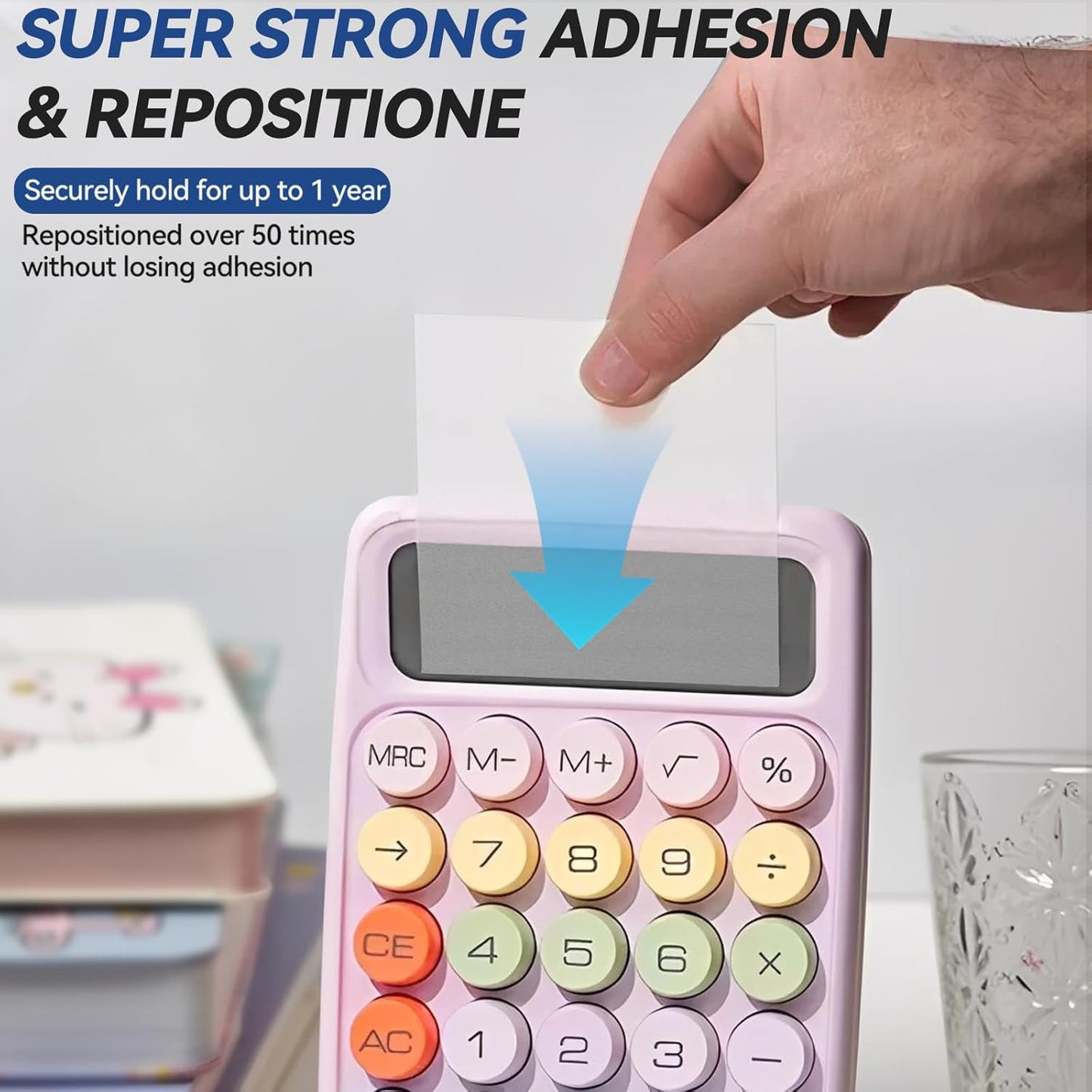 Transparent Sticky Notes with Sticky Index Tabs, Tecolu 【5X The Sticking Power】 Clear Sticky Notes Sets, Waterproof & See-Through PET Sticky Note, Translucent Sticky Note Pad