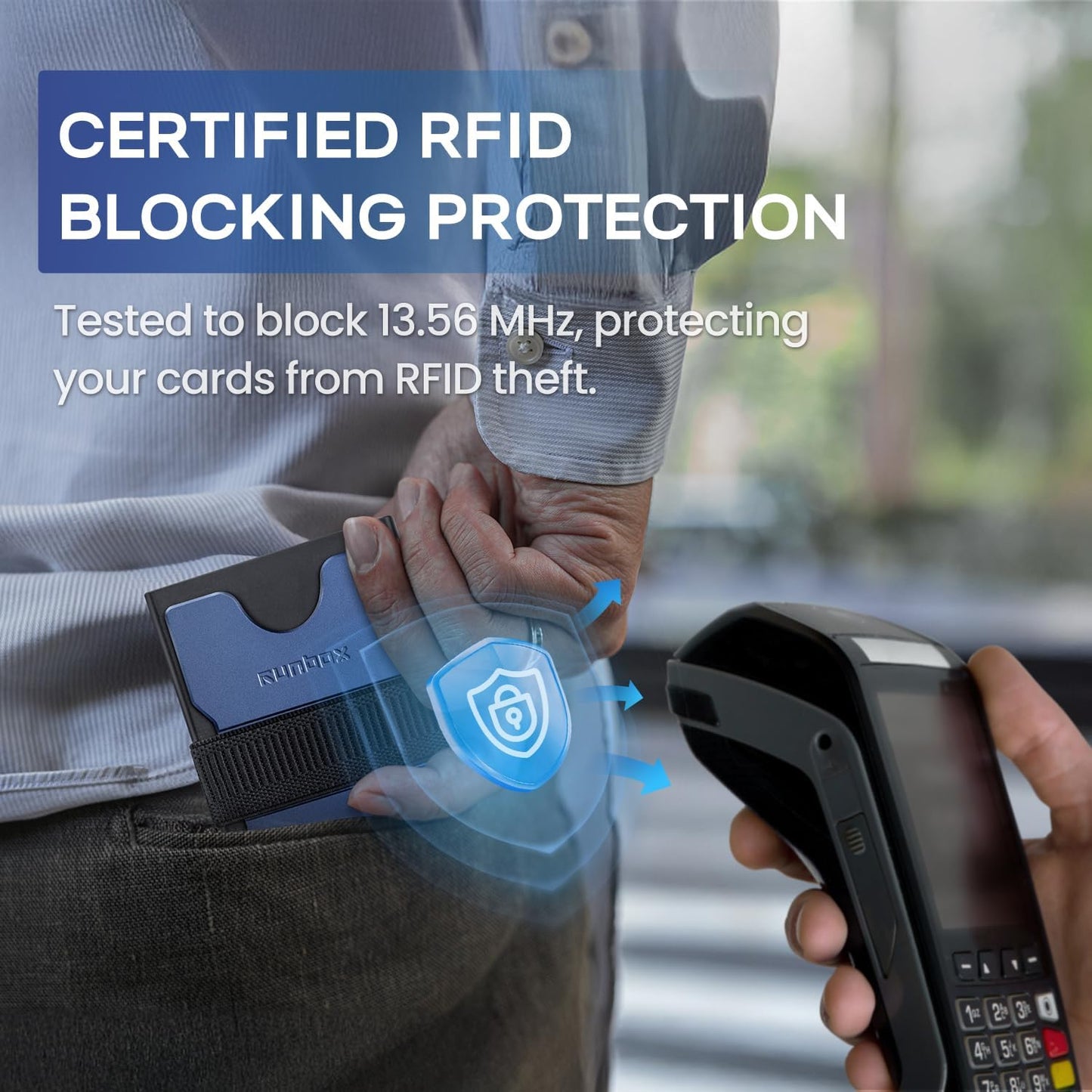 Mens Card Cases, Slim Card Holder Wallet for Men and Women, Minimalist RFID Blocking Wallet with Pop-Up Function, Thin Design, Metal Card Cases Holds 6+6 Cards, Gifts for Men, Men's Accessories