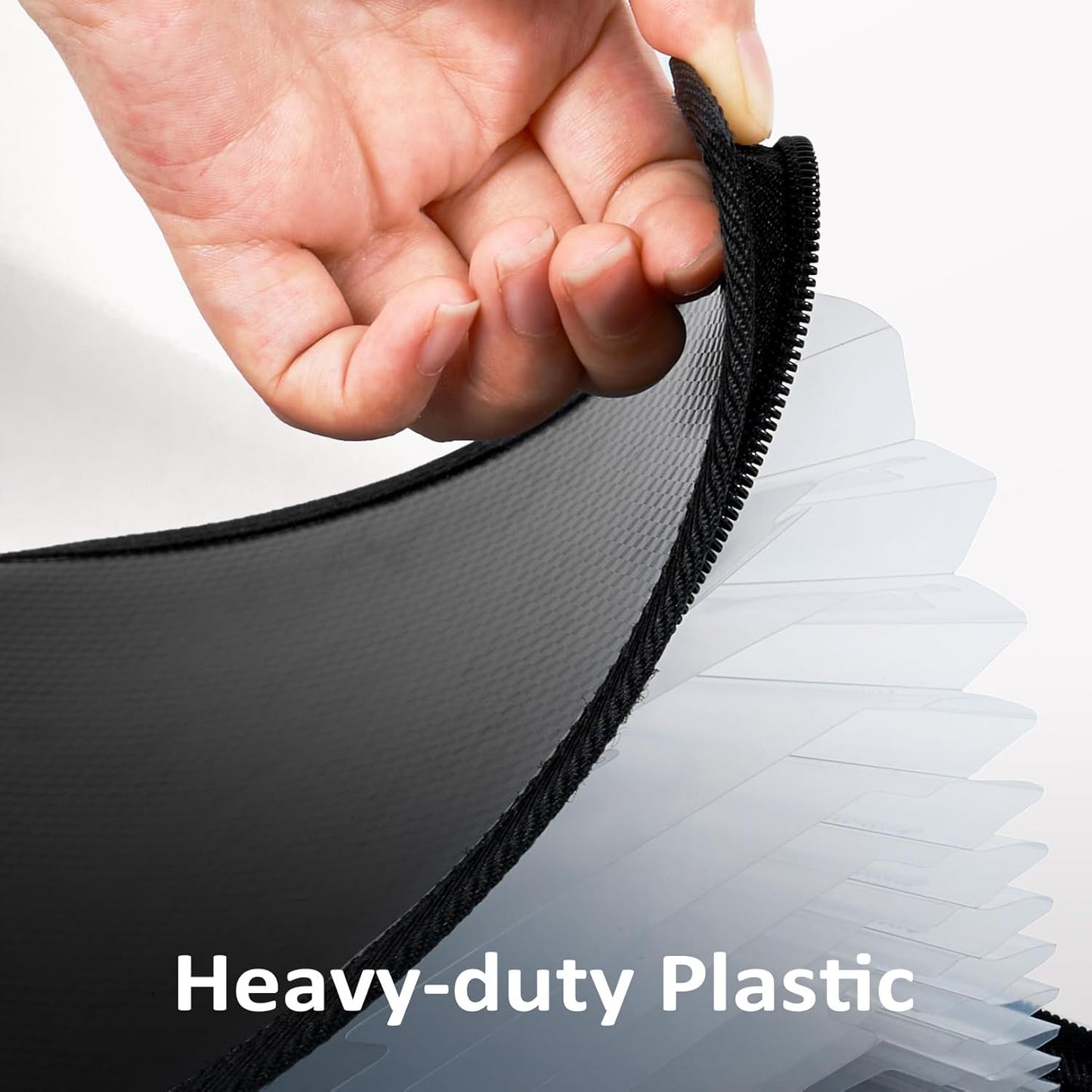 Sooez 13 Pocket Accordion File Organizer, Zipper Expanding File Folder Organizer, Reinforced Plastic Accordion Folder, A4 Letter Size, Portable Folders for Documents, SkyBlue