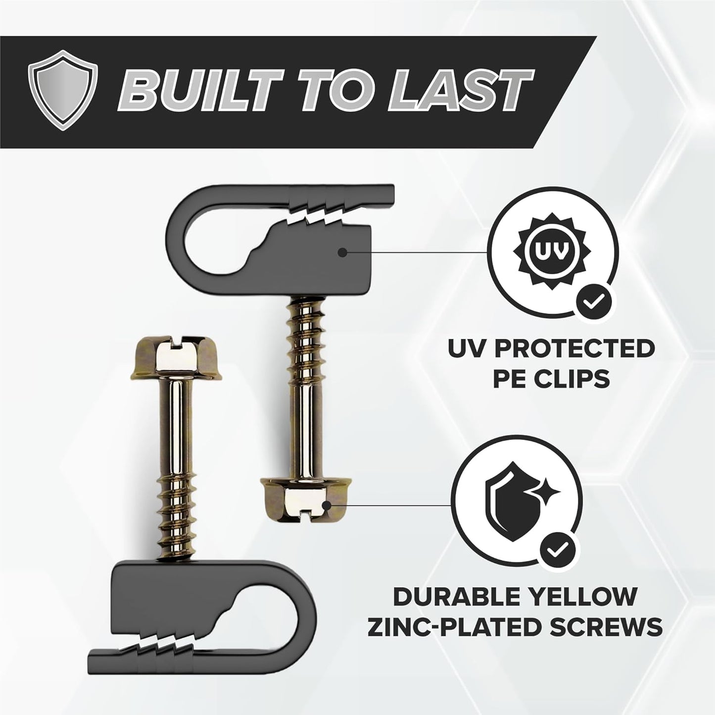 THE CIMPLE CO Wire Clips, Single Cable Wall Clip, Coaxial, Cat6, Electrical Wire, Ethernet, 1/4 in (6 mm) Screw Fastener, 50 Pack, Black