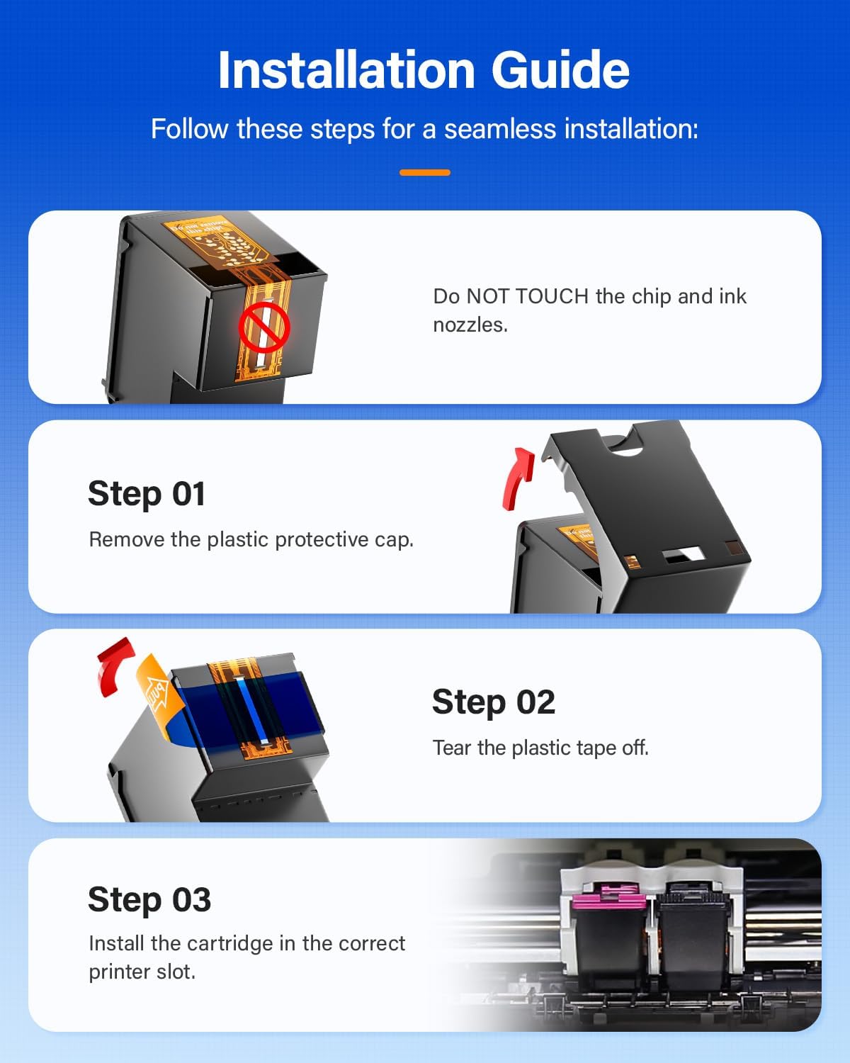 61XL Ink Cartridge High-Yield Combo Pack Replacement for HP 61XL 61 Ink DeskJet 1000 1010 1050 1510 1512 2050 2510 2540 3000 3050 3510 Envy 4500 5530 4502 OfficeJet 2620 4630 4635 Printer Black Color