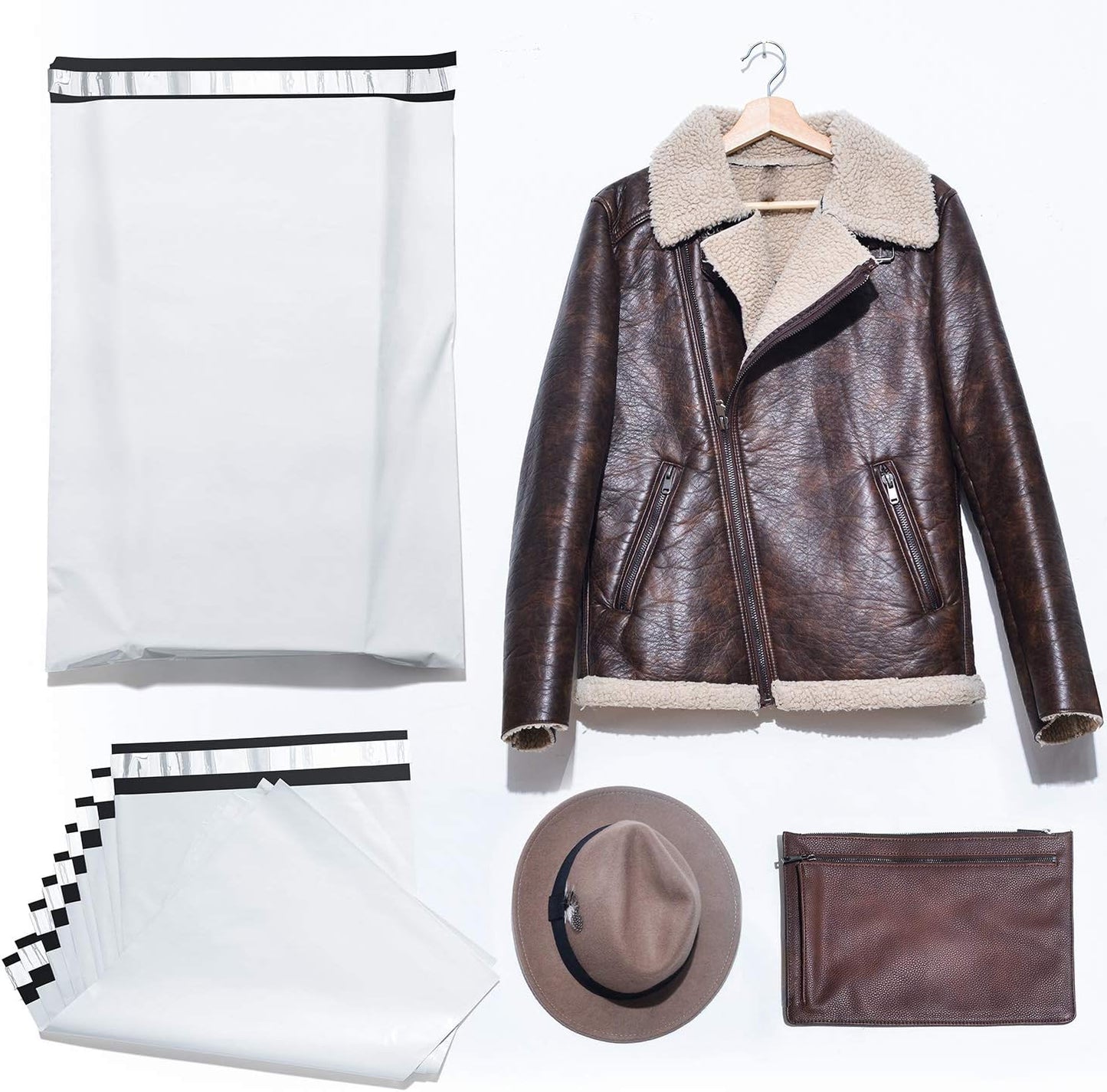 Fuxury Large Poly Mailers 24x24 Inch 100 Pcs, Waterproof Shipping Bags for Clothing, Strong Adhesive Shipping Envelopes for Small Business Suppliers, Self Seal Mailers Poly Bags Mailing Bags White