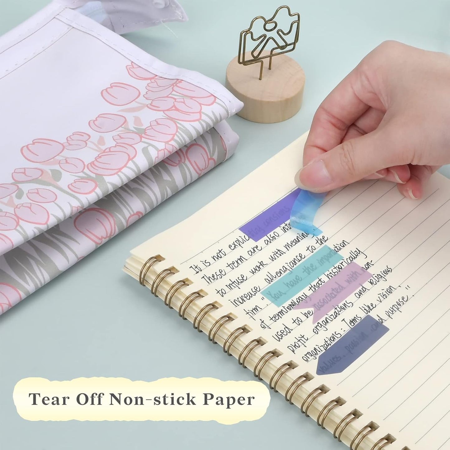 Temiary 1200 Pieces Transparent Sticky Index Tabs, Page Markers for Annotating, Translucent Morandi Arrow Flag Tab for Bookmarks Bible Tabs Notebook School Supplies