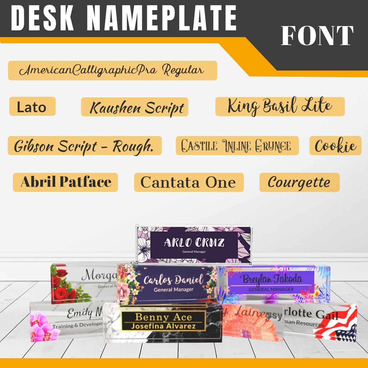 Personalized Office Name Plate, Custom Name Plaque for Desk, Office Desk Nameplates, Acrylic Desk Ornaments, Custom Employee Appreciation Gifts