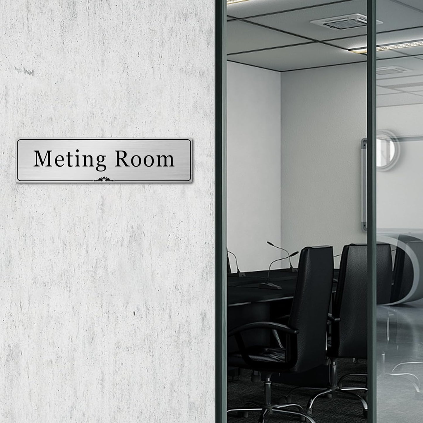 Custom Elegant Office Engraved Name Plate for Doors or Wall Sign, Personalized Office Door Name Plates with Adhesive, Laser Engraving, 10 Colors Available (Size 2.5"H x 10"L)