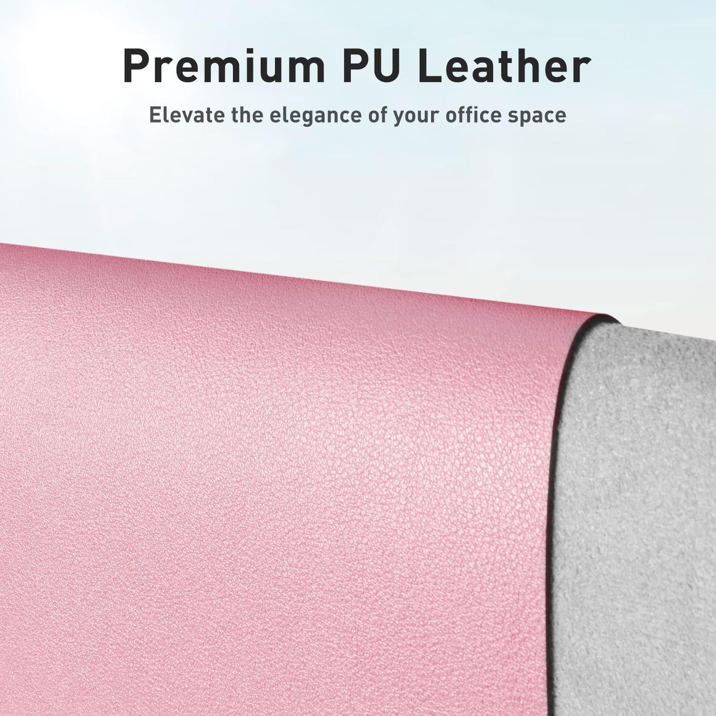 Aothia Leather Desk Pad Protector, Mouse Pad, Office Desk Mat, Non-Slip PU Leather Desk Blotter, Laptop Desk Pad, Waterproof Desk Writing Pad for Office and Home (31.5" x 15.7", Fairy Pink)