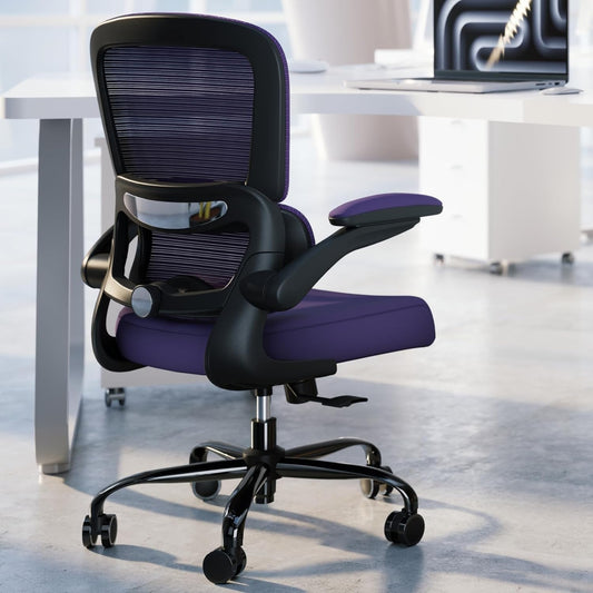 Office Chair - Ergonomic Desk Chair with Adjustable Lumbar Support, Mesh Computer Chair, Executive Chair for Home Office Comfortable Lumbar Support (Violet)