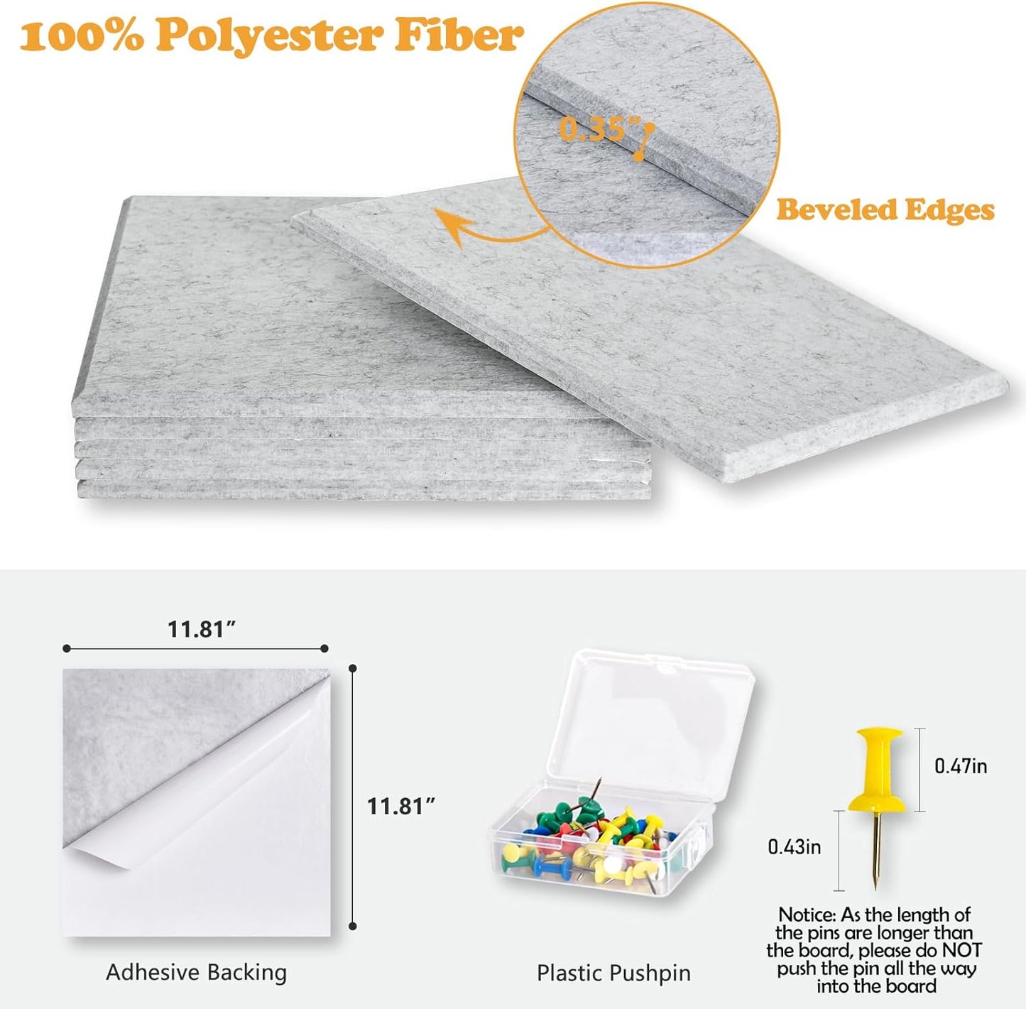 Large Cork Board for Wall with Pins, 36" x 24" Bulletin Board Self-Adhesive Pin Board | Customized 6 Packs Felt Tiles for Office Home Wall Decor