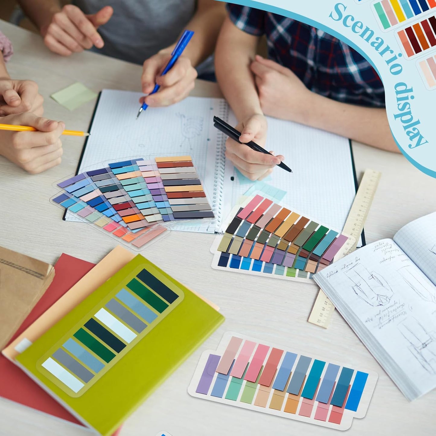 ReliThick 8000 Pcs Annotation tabs Sticky Tabs for Books Transparent Sticky Notes Multi Colored Writable Page Markers Book Flags Strip for Annotating Reading Supplies Bookish Gift (Multicolor)