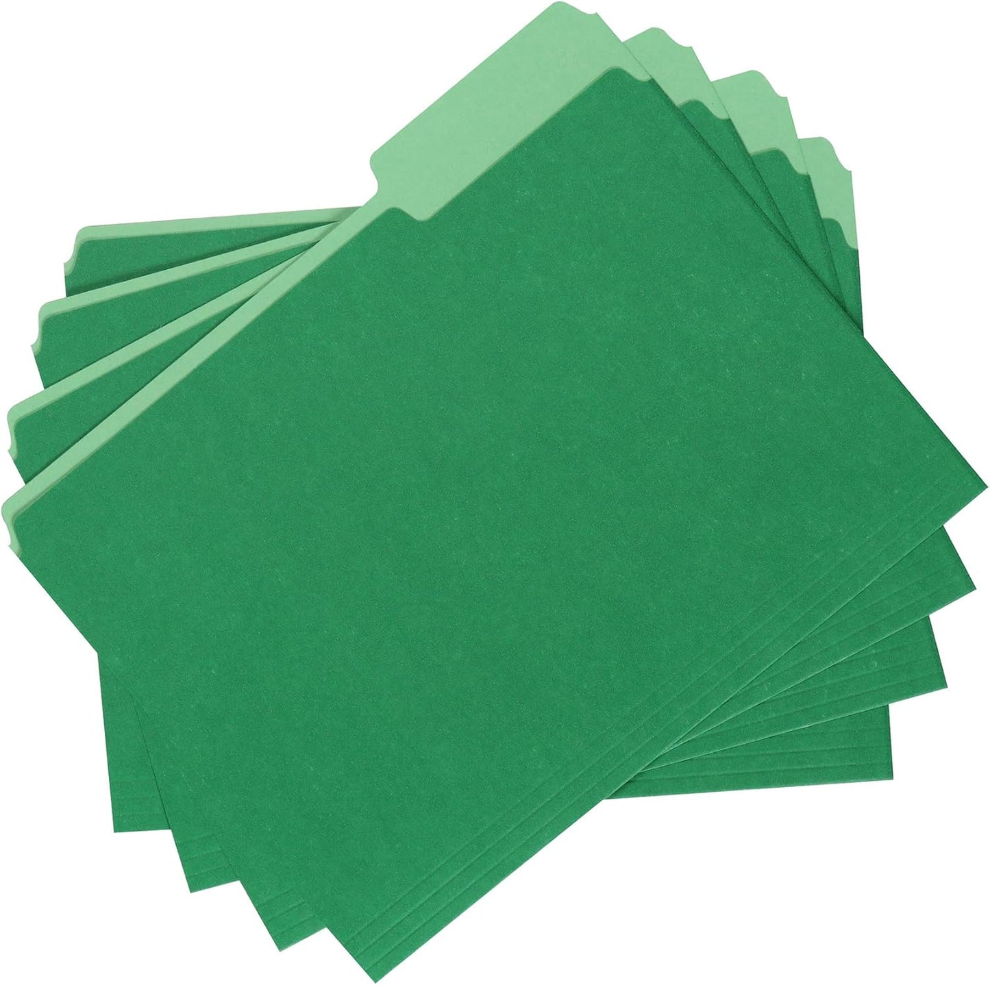Amazon Basics File Folders, Letter Size, 1/3 Cut Tab, Bright Green, 36-Pack