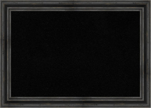 Amanti Art Black Cork Board (41 x 29 in.), Rustic Pine Black Wood Frame - Bulletin Board, Organization Board, Pin Board - Large