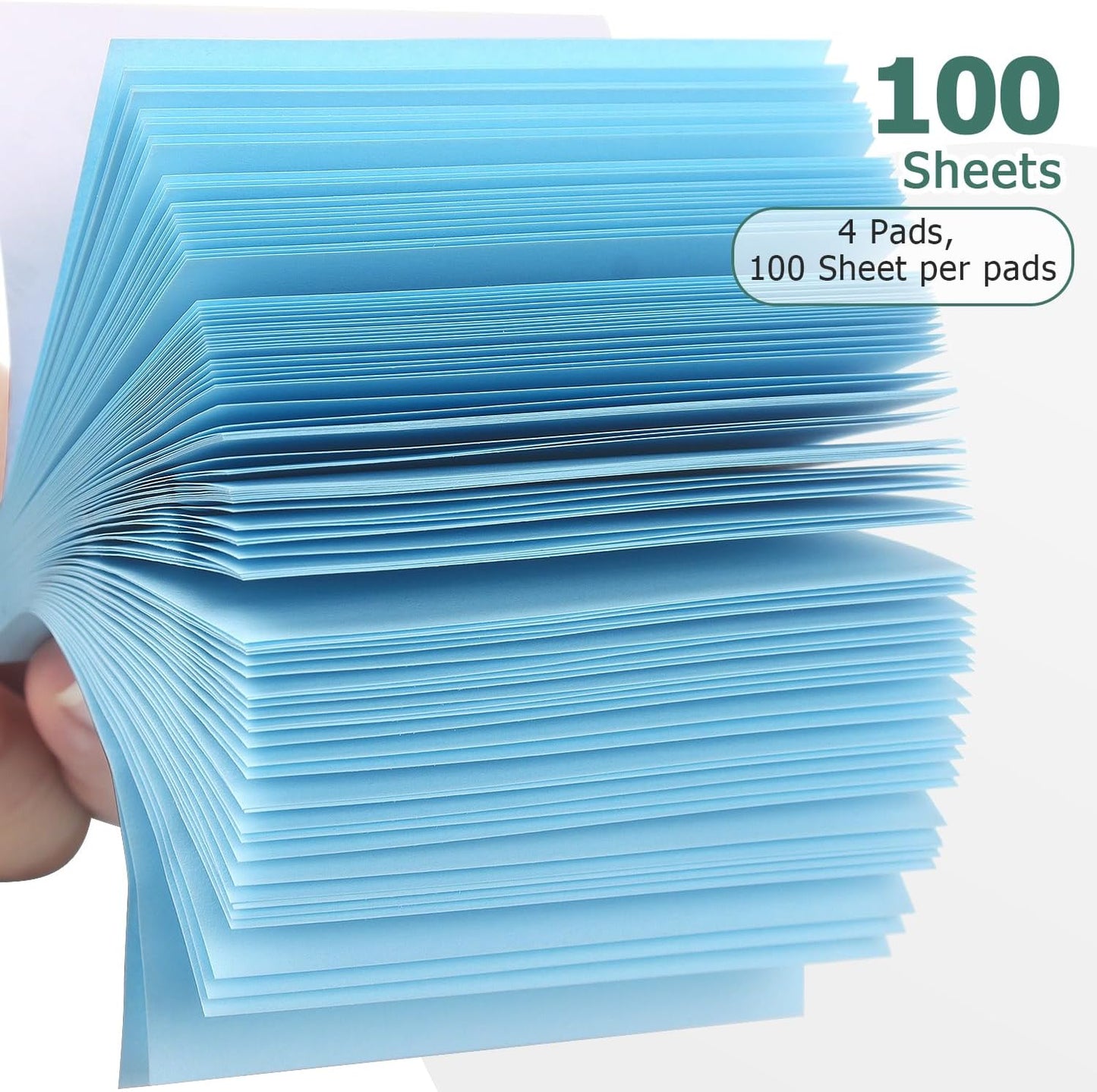 Sticky Notes 3x3 Self-Stick Notes Bright Colors Sticky Notes 4 Pads 100 Sheets/Pad (Light Blue)