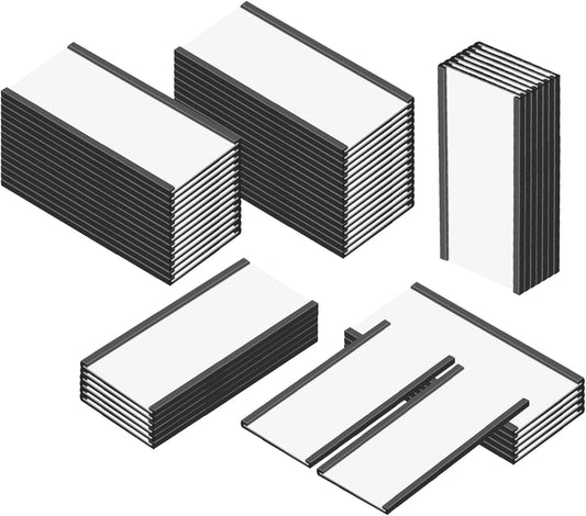 C Channel Magentic Label Holders 1.6x4 Inch, Magnetic Labels for Shelving，Magnetic Data Card Holders File Cabinet Labels,Pack of 50 …