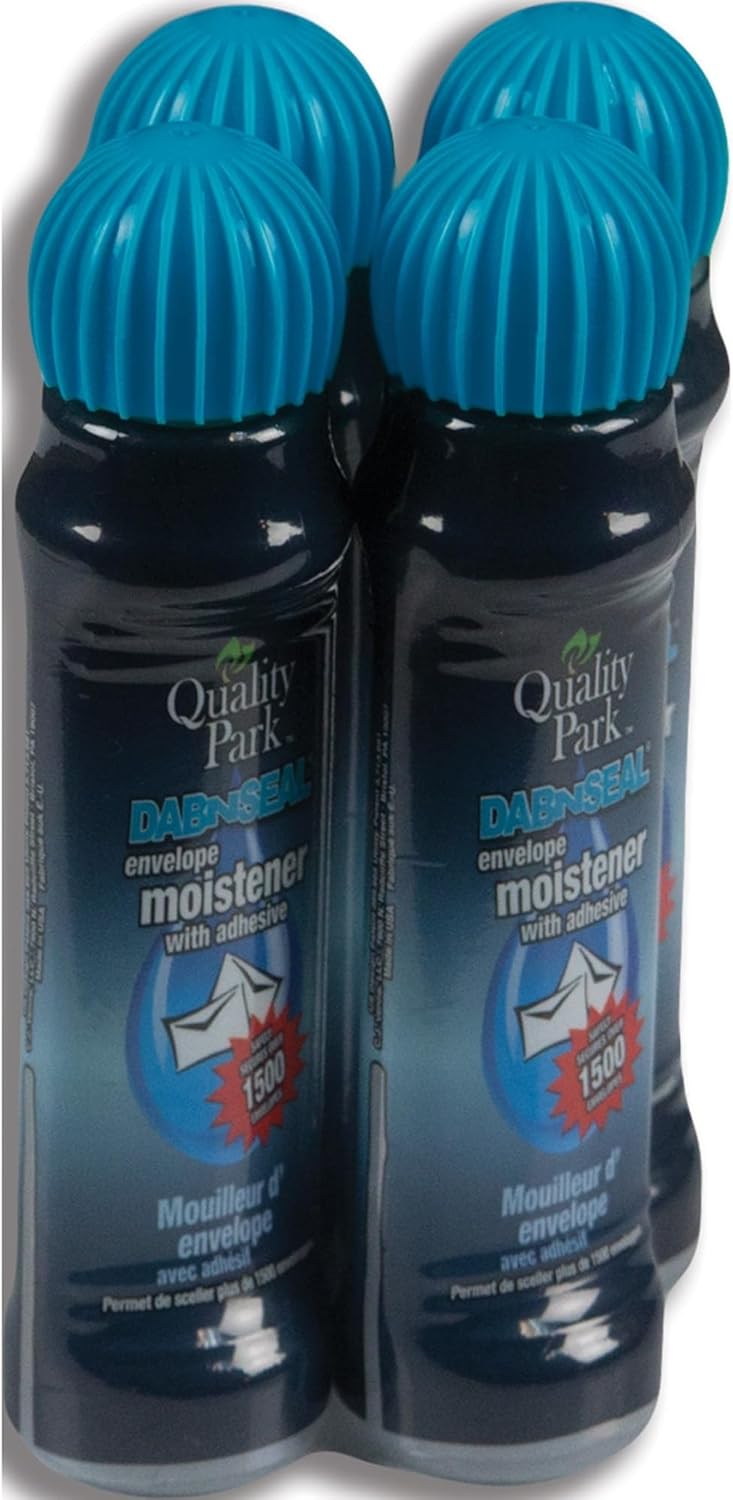 Quality Park Clasp Envelopes 100-Pack and Dab-N-Seal Envelope Moistener 4-Pack