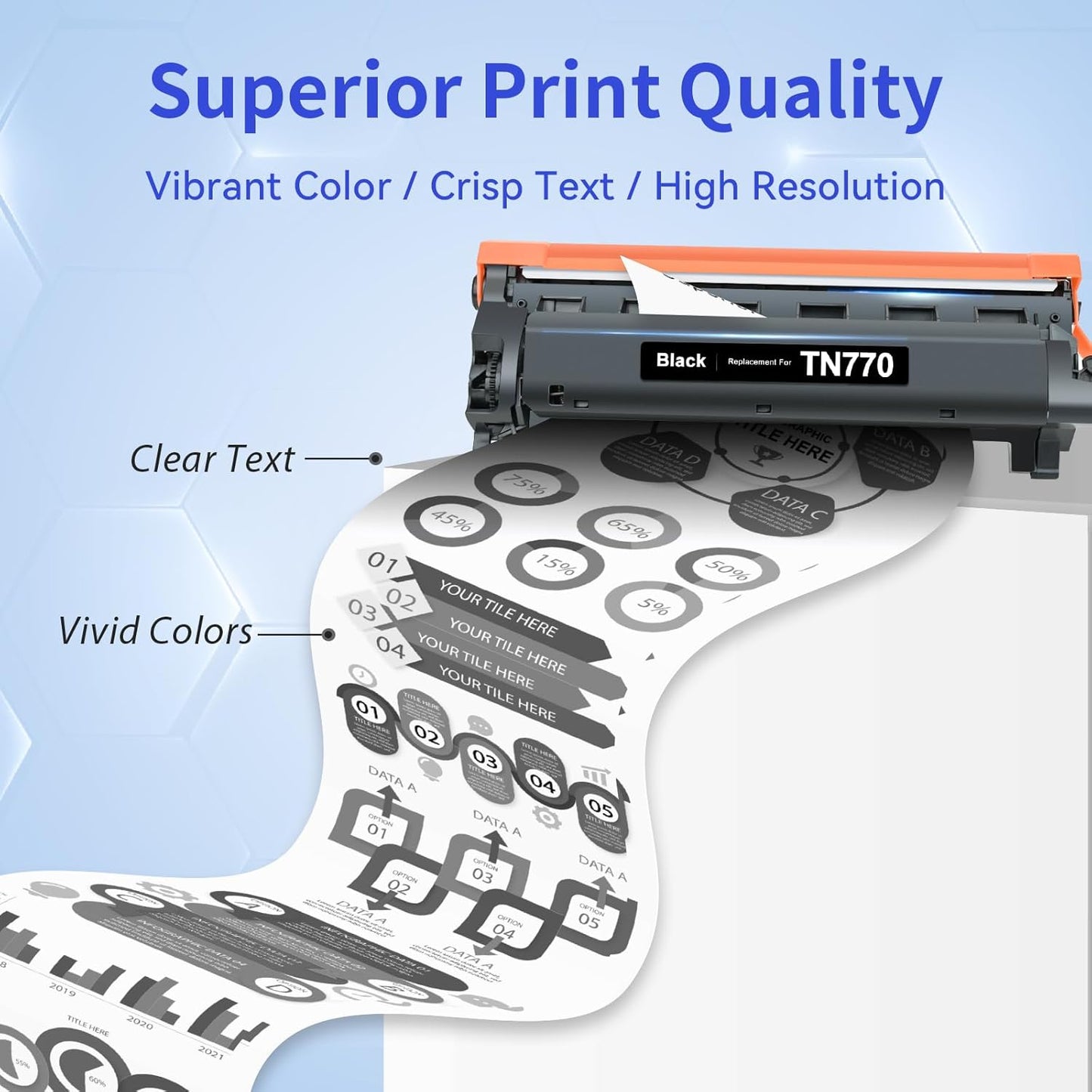 myCartridge Compatible Toner Cartridge Replacement for Brother TN770 TN-770 Toner Use for Printer MFC-L2750DW L2750DWXL HL-L2370DW L2370DWXL Toner Cartridge 4,500 Page Super High Yield