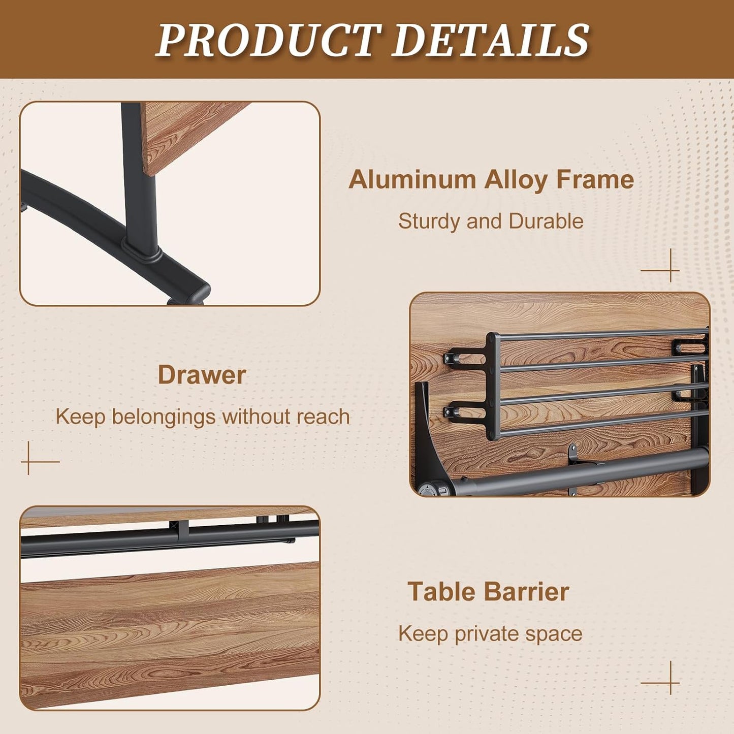 Folding Conference Room Table, Modern Conference Tables with Silent Wheels, Large Rectangular Mobile Training Tables for Office Classroom, Foldable Modular Boardroom Seminar Table (10pack L47.2in)
