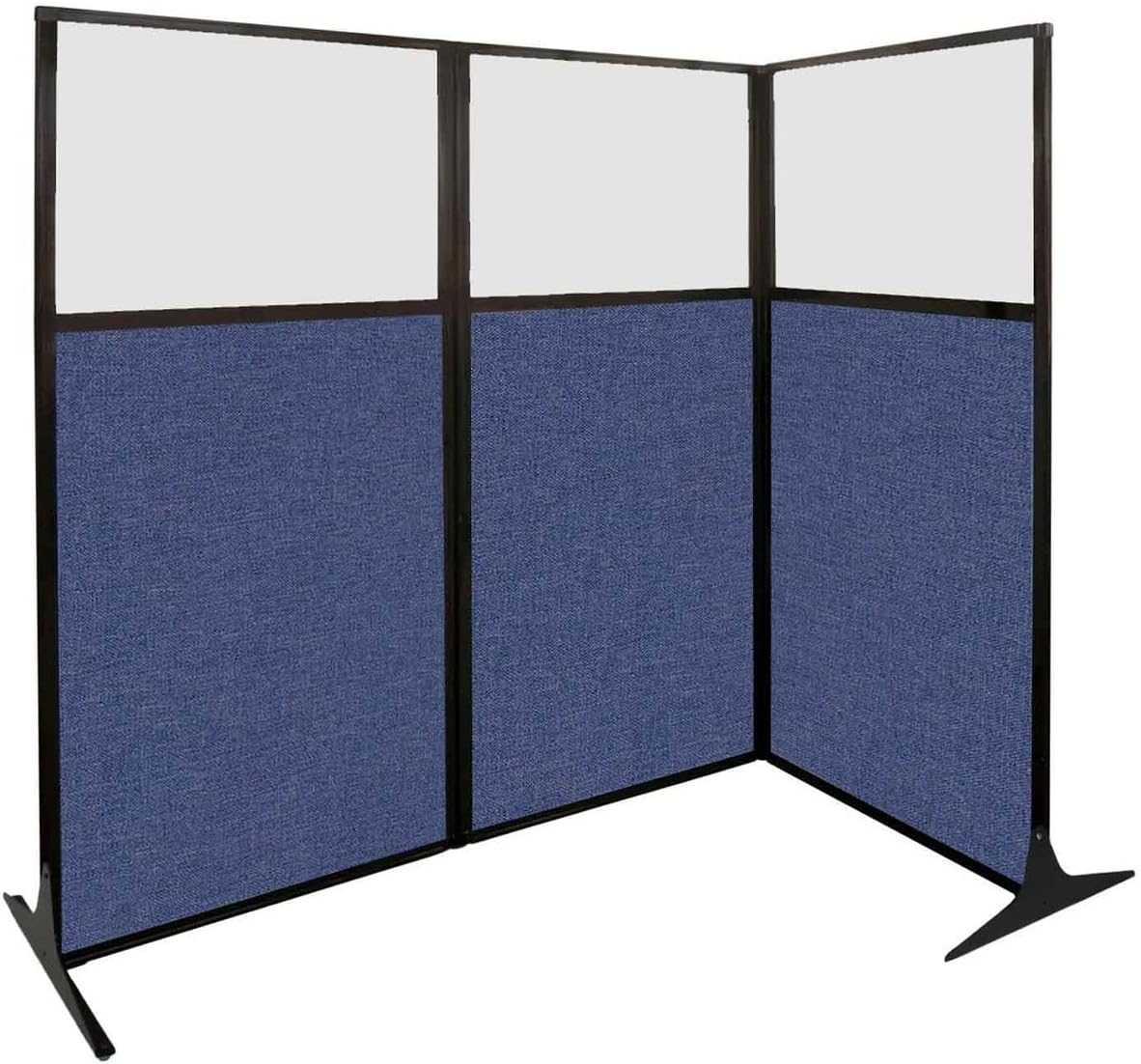 Versare Office Workstation Screen | Portable Wall Divider | Modern Cubicle | Freestanding Privacy Screen | Flexible Work Space | 3 Panels | 99" Wide x 70" Tall Beige SoundSorb Panels