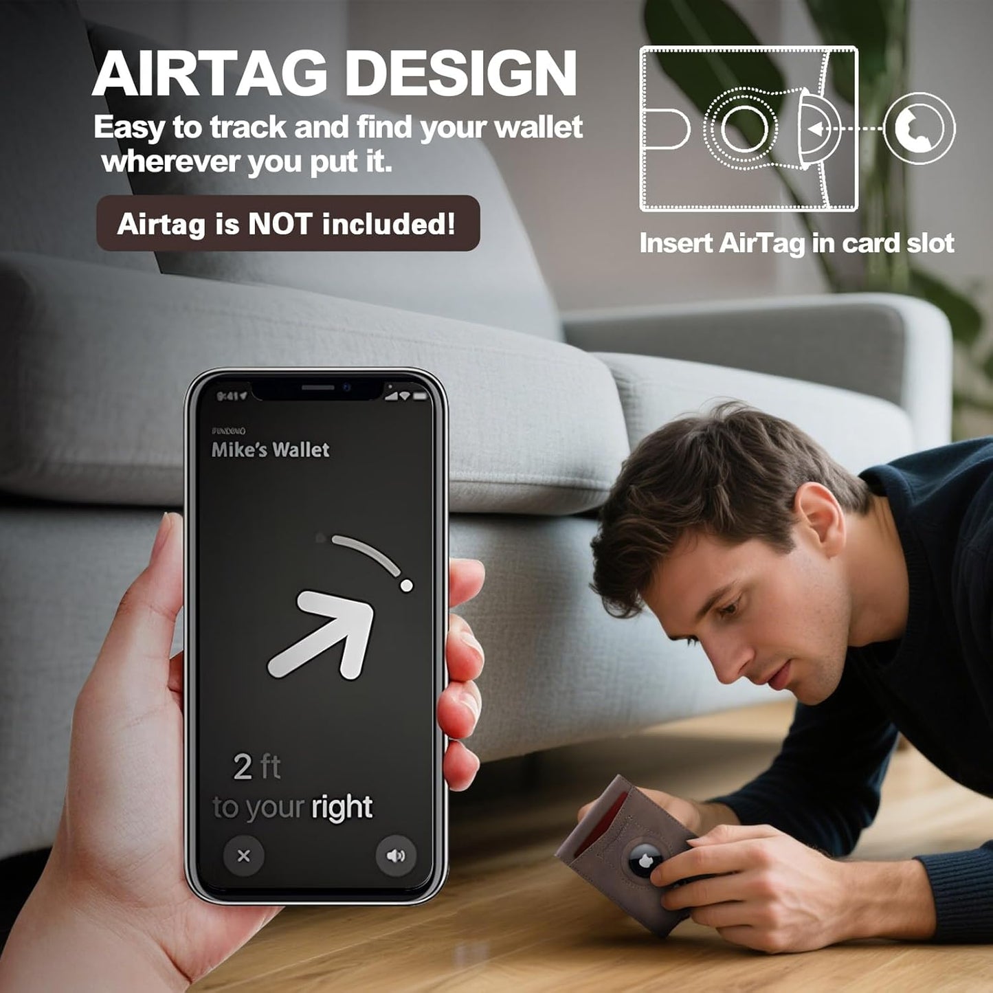 Slim Wallet for Men RFID Blocking Bifold Mens Slim Wallet,Ultra Thin Minimalist Front Pocket Small Compact Mens Leather Wallets,Smart Security Credit Card Holder with 2 ID Window & 1 Money Slot