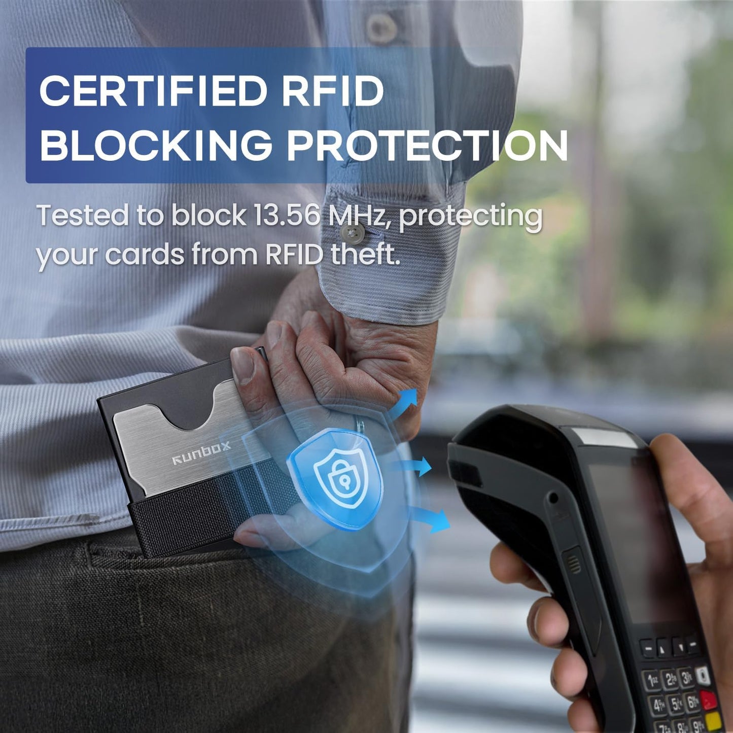 Mens Card Cases, Slim Card Holder Wallet for Men and Women, Minimalist RFID Blocking Wallet with Pop-Up Function, Thin Design, Metal Card Cases Holds 6+6 Cards, Gifts for Men, Men's Accessories