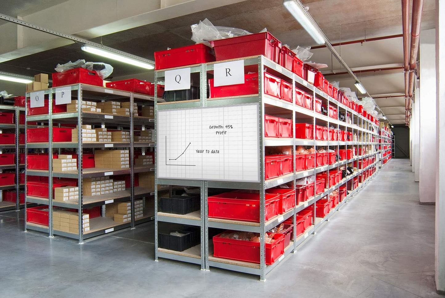 Ghent Grid 3'x4' Magnetic Whiteboard, Aluminum Frame, 2" Grid Squares (GRPM322G-34)