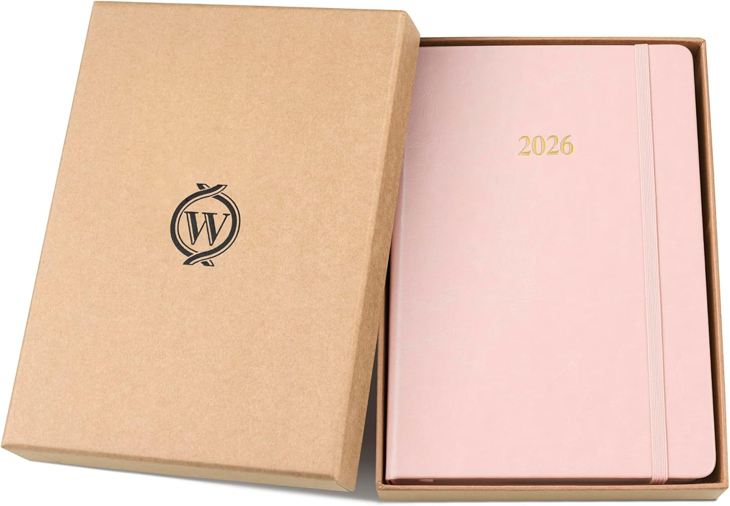 Wykeham's Executive 2026 Daily Journal Planner – US Public Holidays & Format – Customization Available (Rose, 8.5"×5.5")