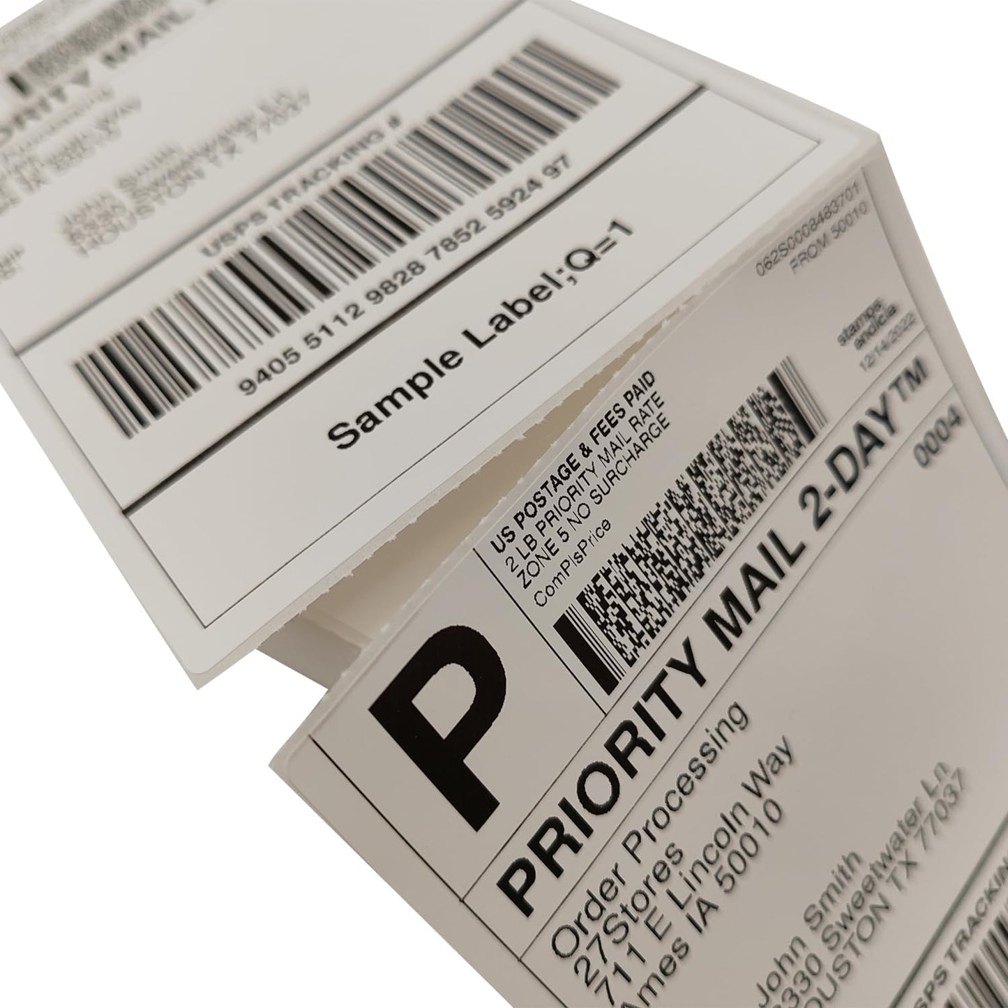 4x6 (100x150mm) Fanfold Direct Thermal Shipping Labels (8 Stacks | 4000 Labels)