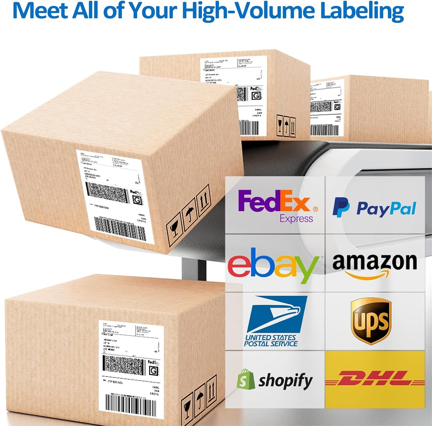 1000 Fanfold 4"x6" Direct Thermal Shipping Address Labels, (500 Labels/Stack) Paper Label for Direct Thermal Printer MUNBYN, JADENS, BEEPRT, ASprink, Nelko, Phomemo, for UPS USPS