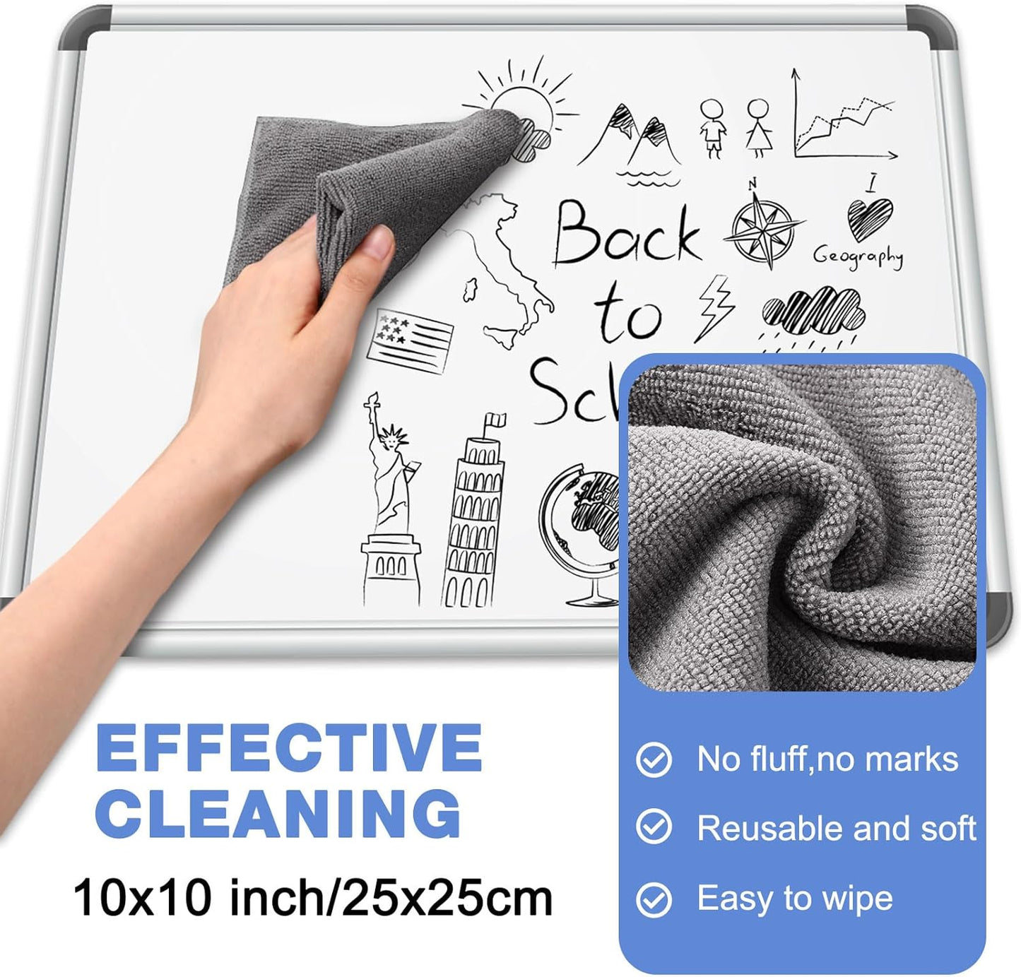 Loopeer 8 Pack Whiteboard Cleaner Spray 3. 4 oz Dry Erase Board Cleaner with Cloths Non Toxic Dry Erase Cleanning Removes Stubborn Marks from Whiteboards
