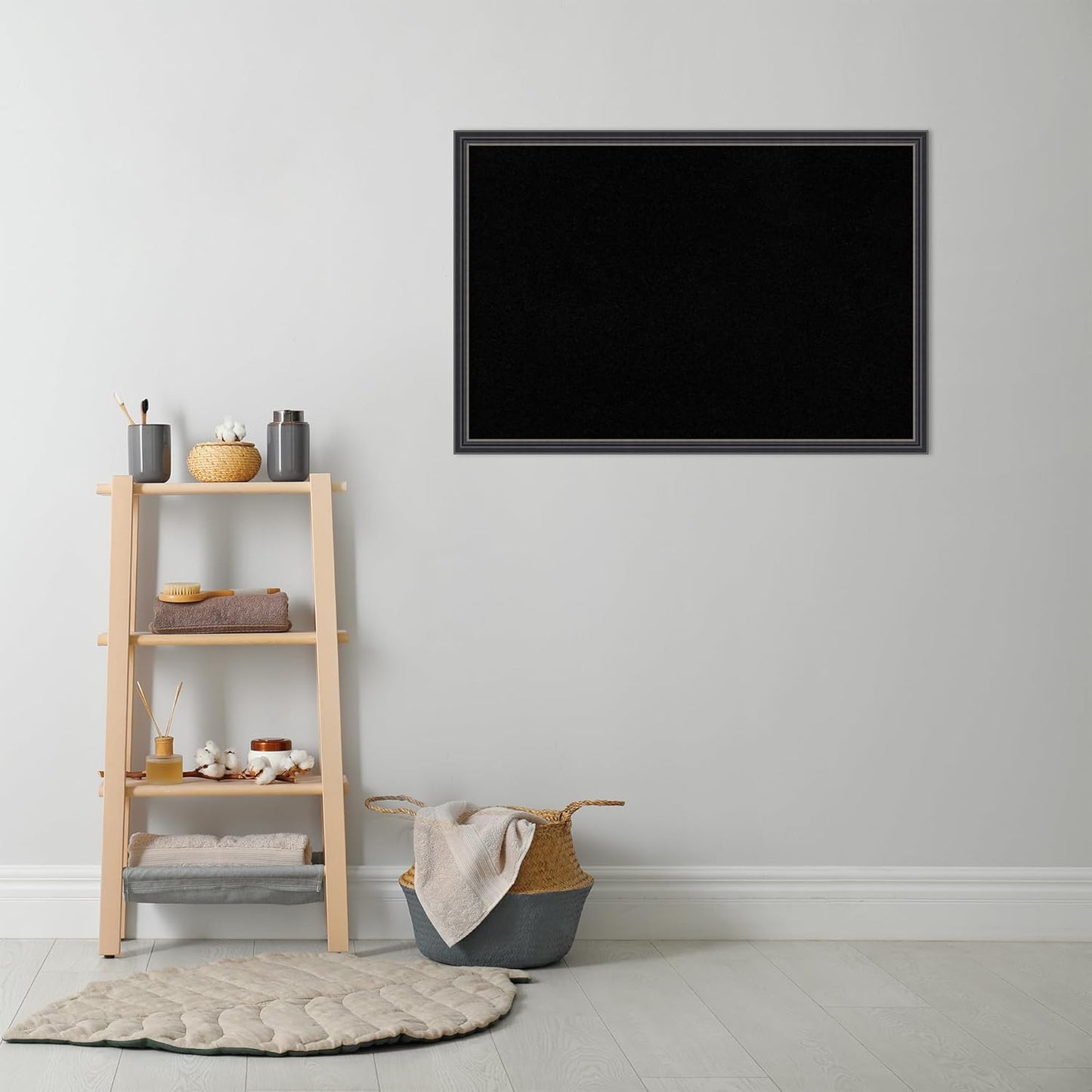 Amanti Art Black Cork Board for Wall, 26x38 Vision Board with Black Wood Frame, Large Corkboard Office Decor for Home Organization, Traditional Corkboard Pinboard to Display Items for Home