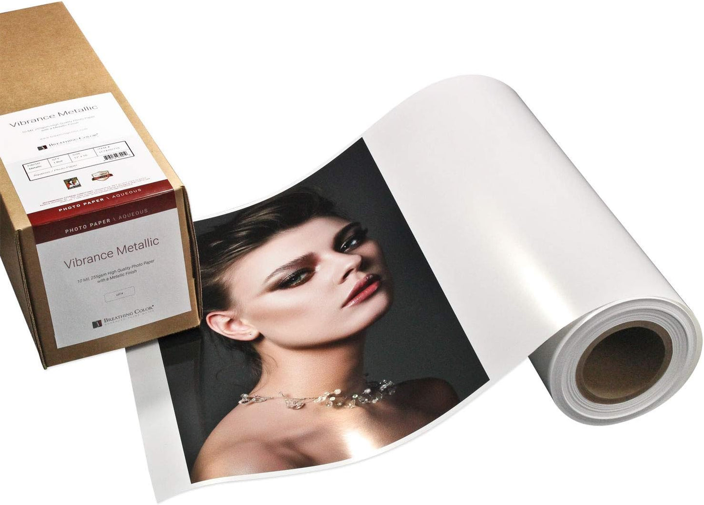 Vibrance Metallic Photo Printer Paper 10 mil 255 gsm Premium Photo Paper Roll 3in Core 24 inches x 100 feet Works with Most Inkjet Printers Including Professional Makes and Models Like Epson Canon HP