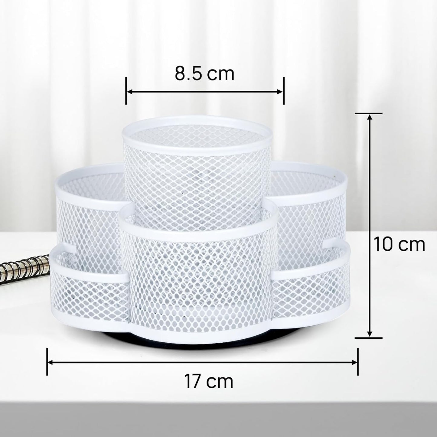 Pen Holder for Desk, Rotating Pencil Holder, Cup Holder for Desk Office, Pen Organizer (Pure White)