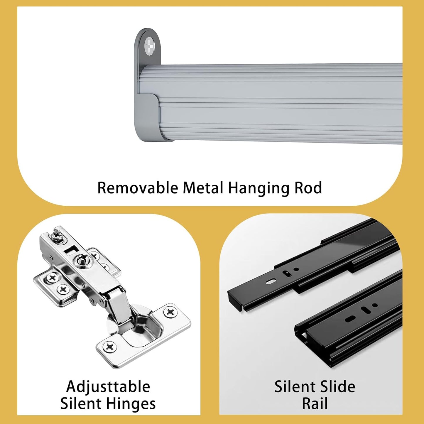 Bedroom Armoire Wardrobe Closet with 9 Drawers: White Wardrobe Closet with 6 Doors, Modern Cabinet for Clothes with Shelves, Wooden Armoire for Hanging Clothes (Modern, 3)