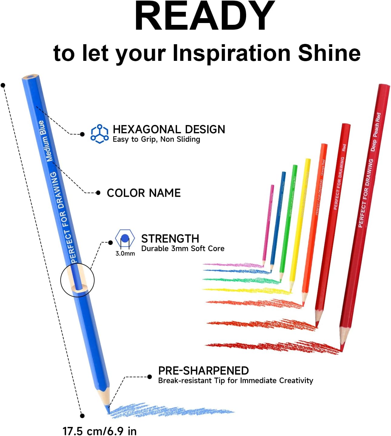 96 Colored Pencils Professional Coloring Pencil Sketch Colored Drawing Pencils Artist Color Pencil for Kids and Adults Coloring Art Color Pencils Set