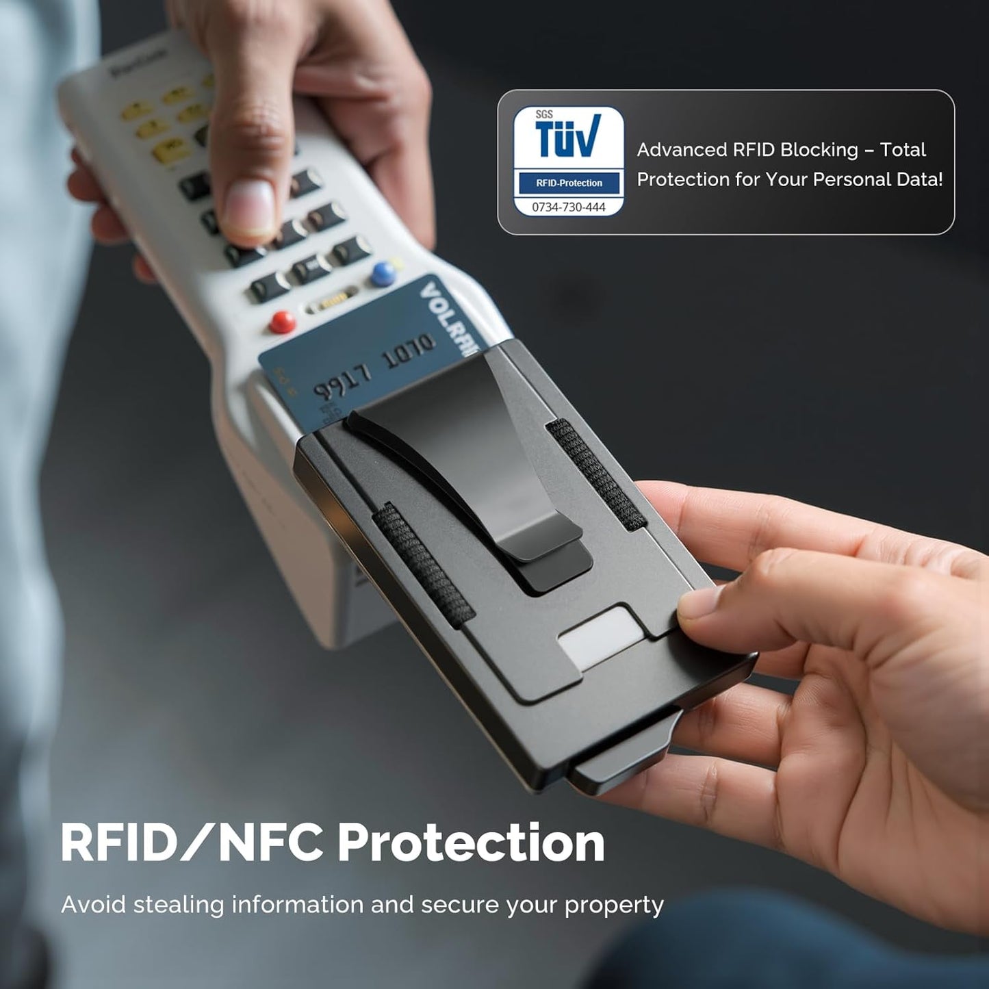 Wallet for Men with Money Clip and ID Window - Holds 20 Cards, RFID Blocking Card Holder Wallets with Smart Card Slot, Minimalist Mens Wallet, Metal Pop Up Wallet, Gifts for Men Black